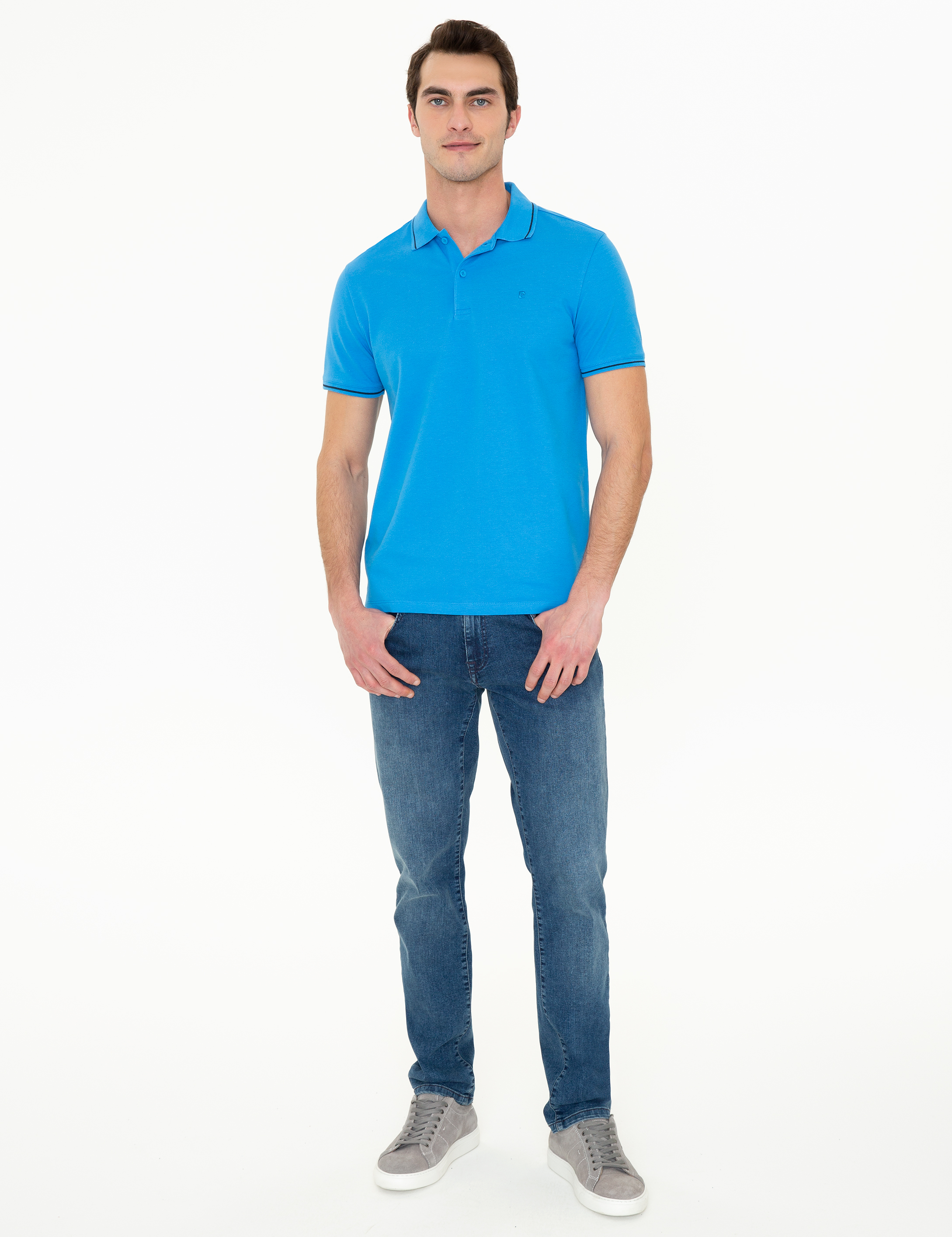 Kobalt Slim Fit Polo Yaka Basic Tişört - Image 5