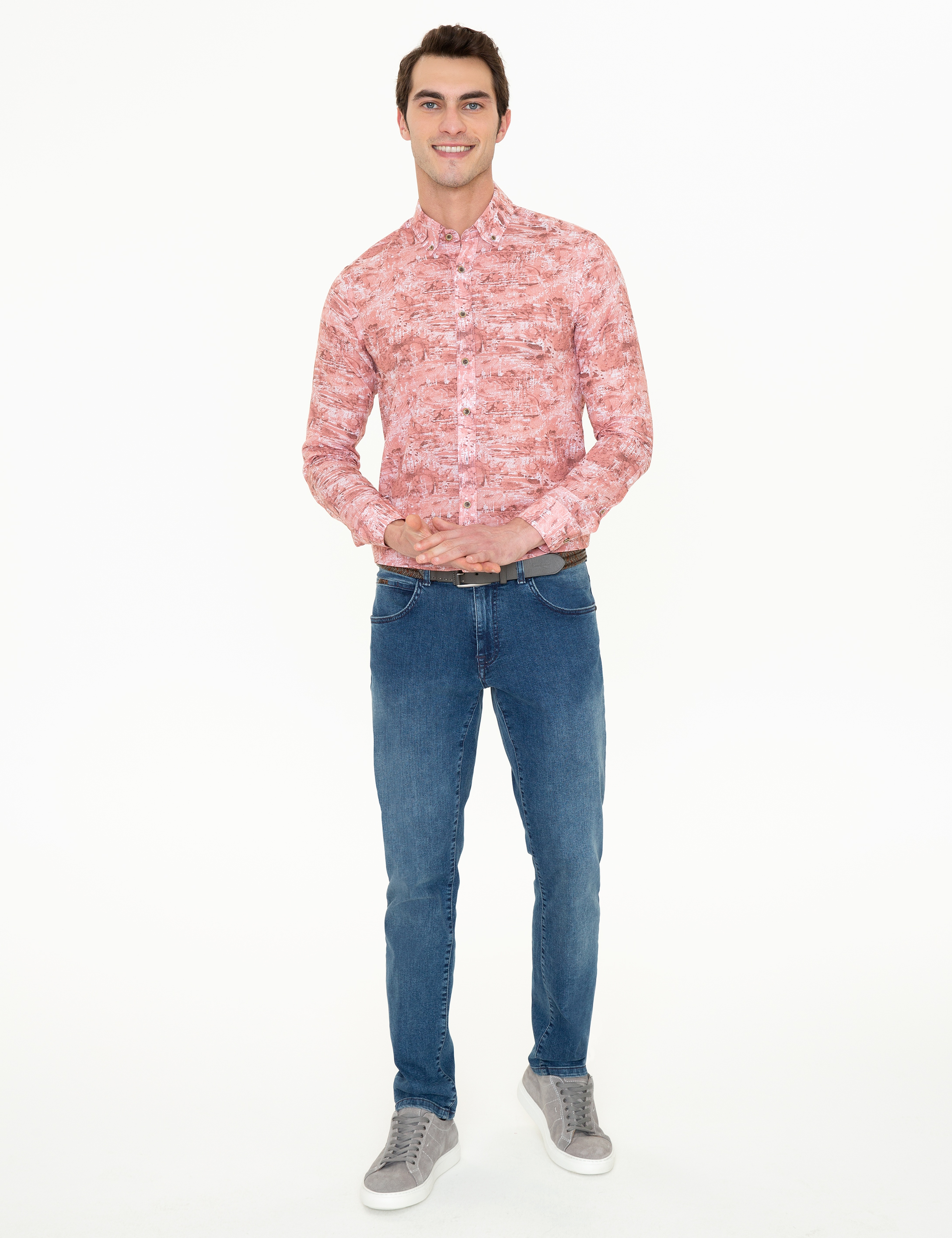 Somon Slim Fit Uzun Kollu Gömlek - Image 5