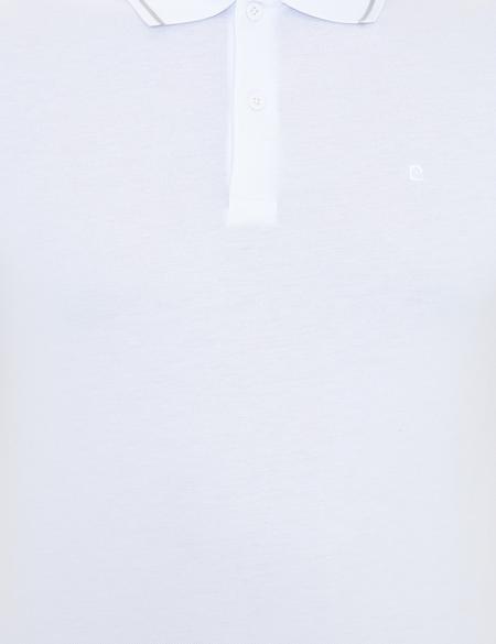 Beyaz Slim Fit Polo Yaka Basic Tişört - 50252448001