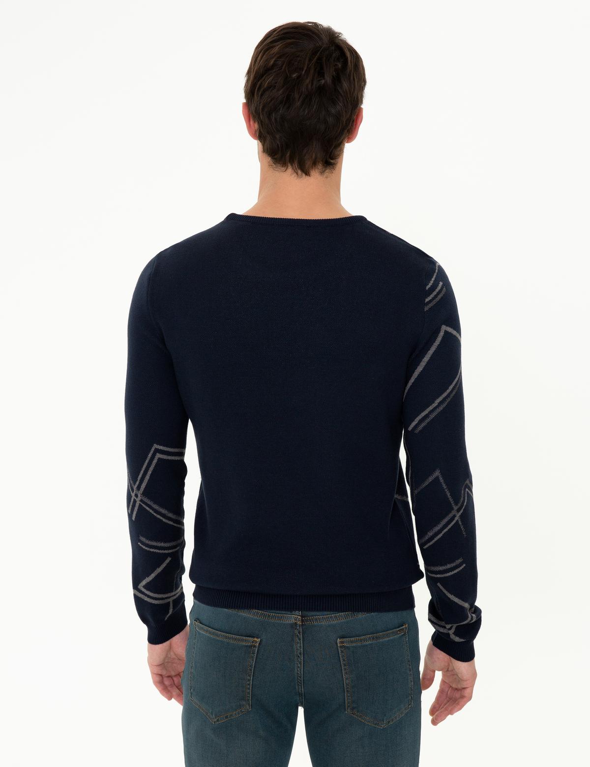 Lacivert Slim Fit Bisiklet Yaka Triko Kazak - 50240606008