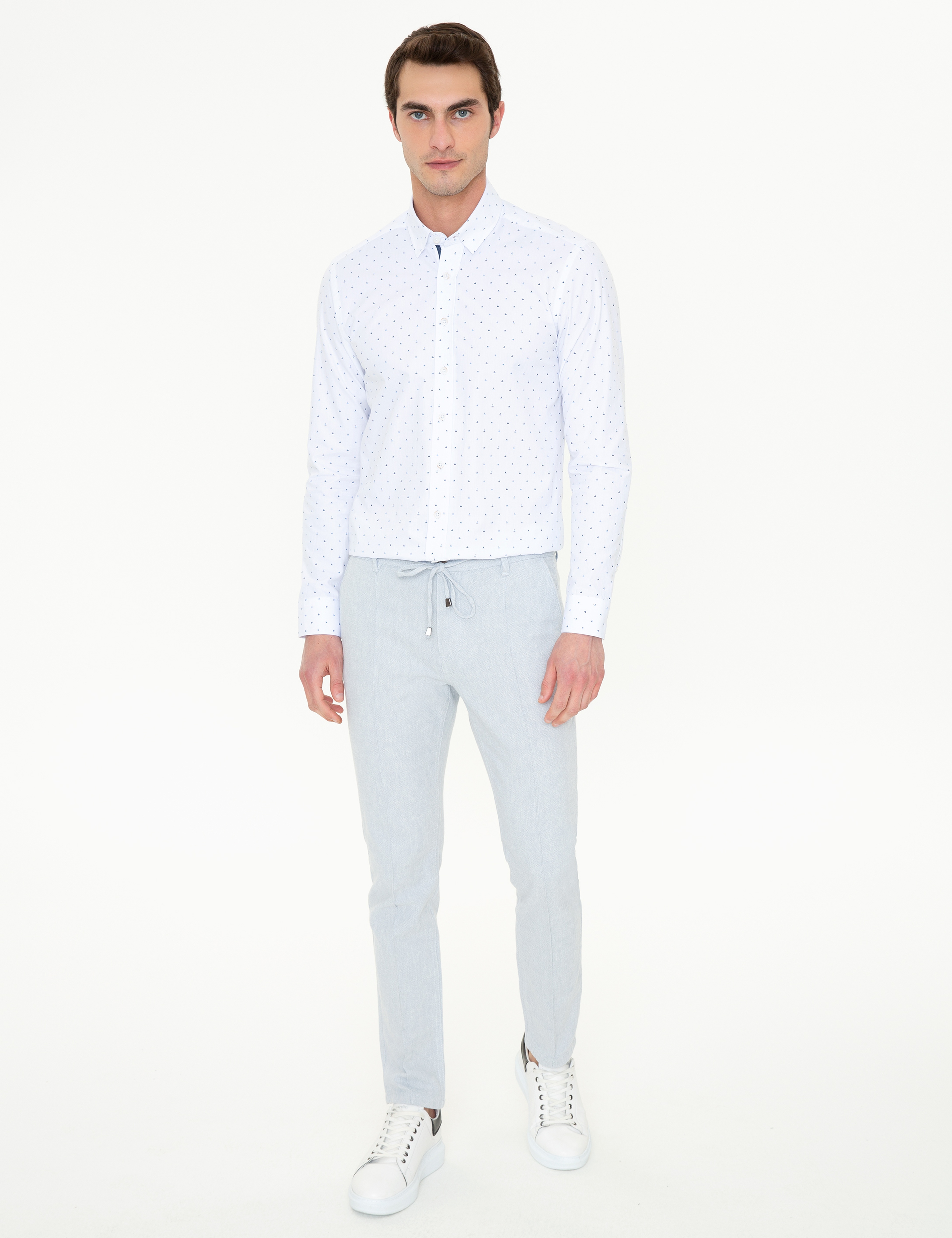 Lacivert Slim Fit Uzun Kollu Gömlek - Image 5