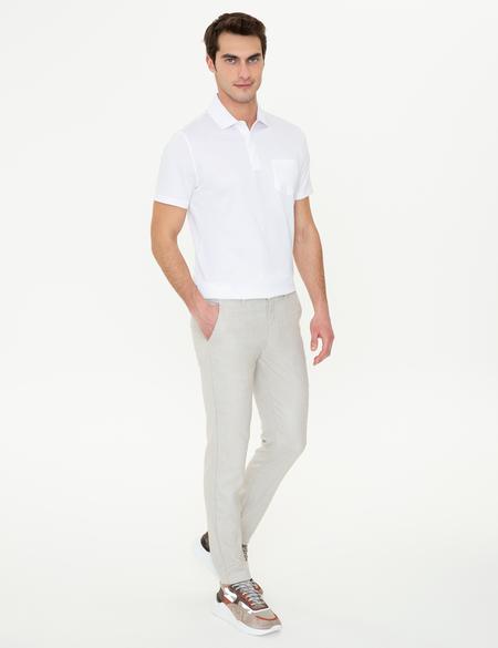 Vizon Slim Fit Beli Lastikli Kanvas Pantolon - 50251513079