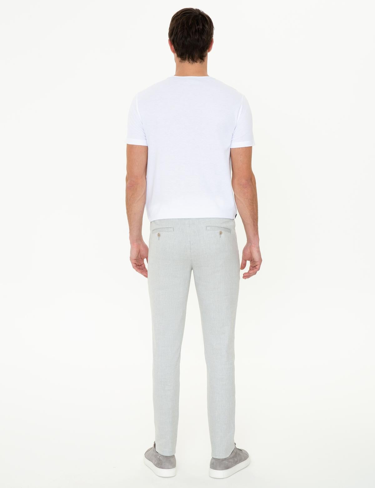 Gri Slim Fit Kanvas Pantolon - 50246537091