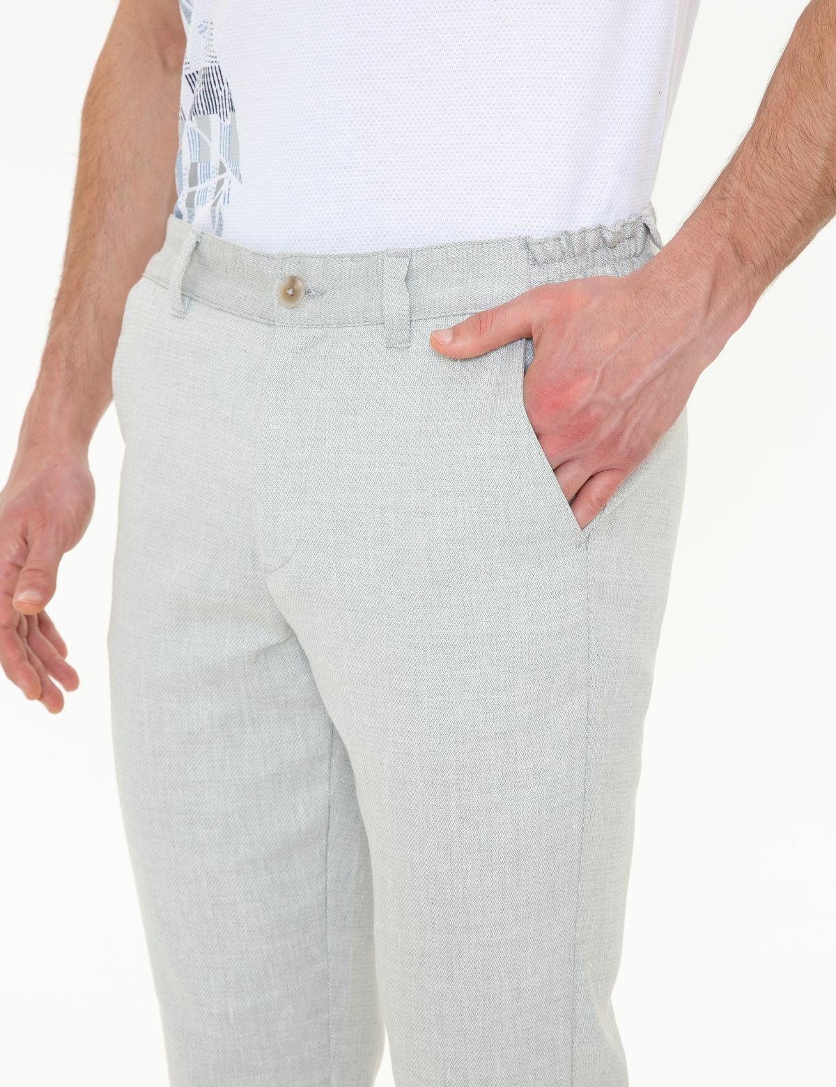 Gri Slim Fit Kanvas Pantolon - 50246537091