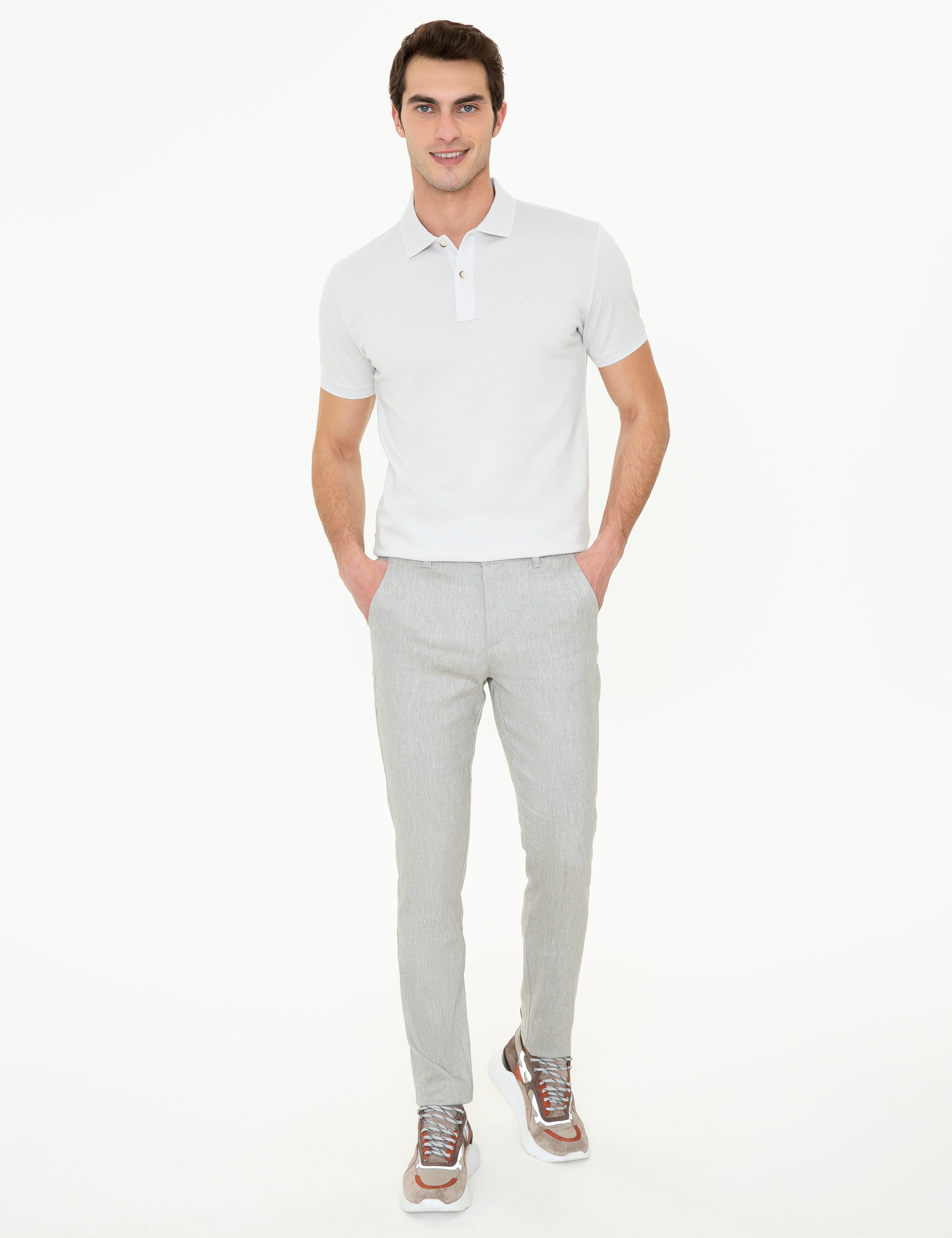 Haki Slim Fit Kanvas Pantolon - Image 1