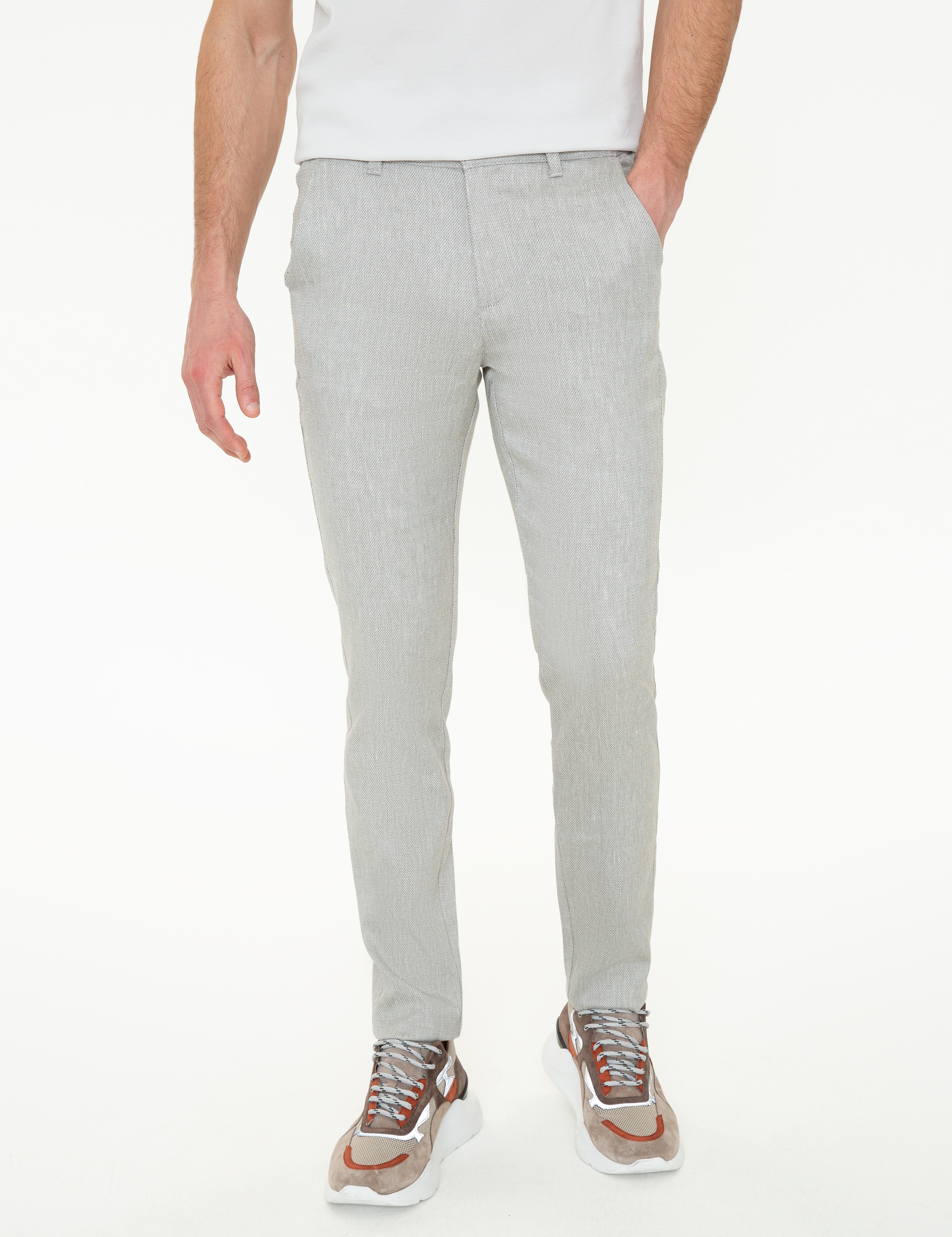 Haki Slim Fit Kanvas Pantolon - Image 2