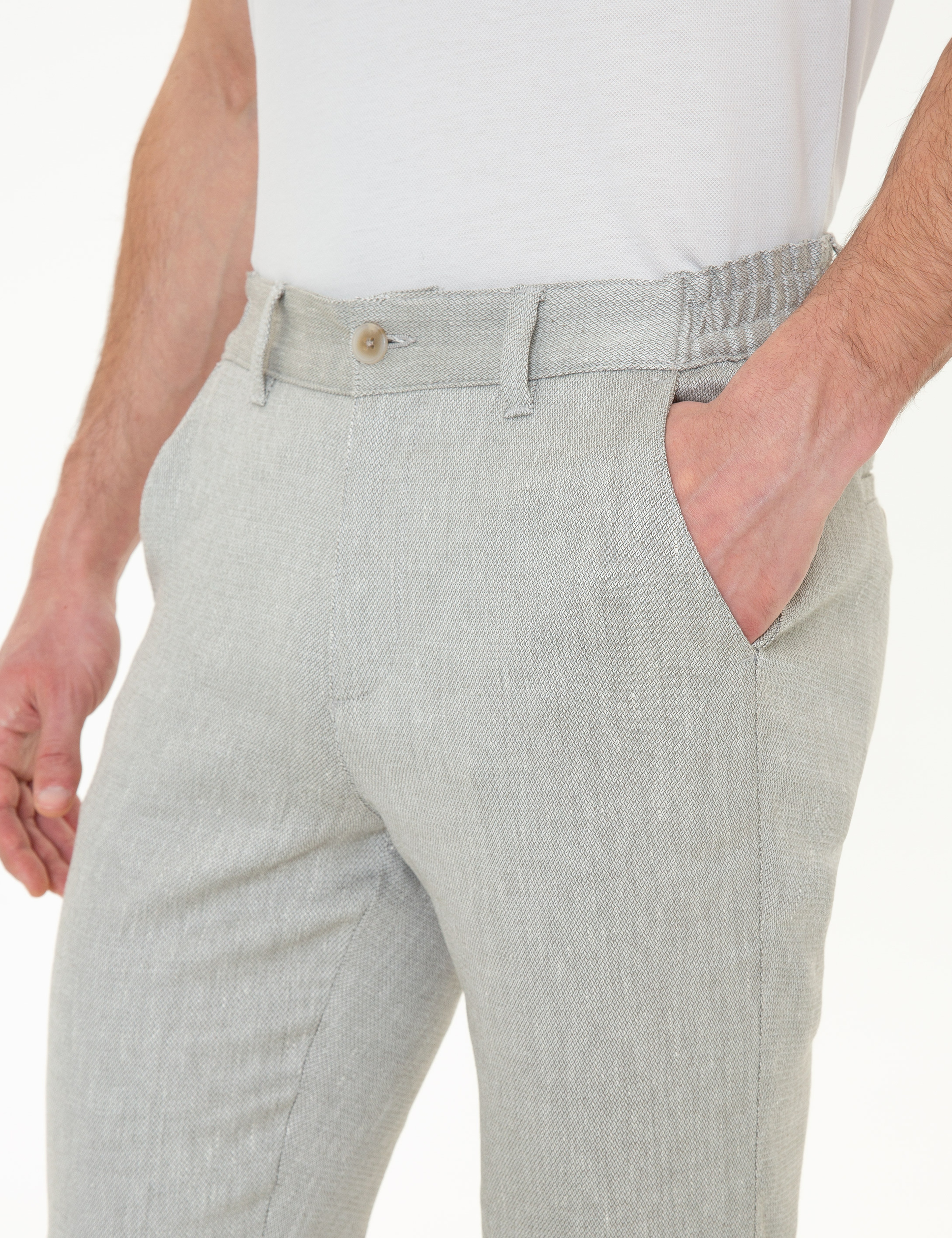 Haki Slim Fit Kanvas Pantolon - Image 5