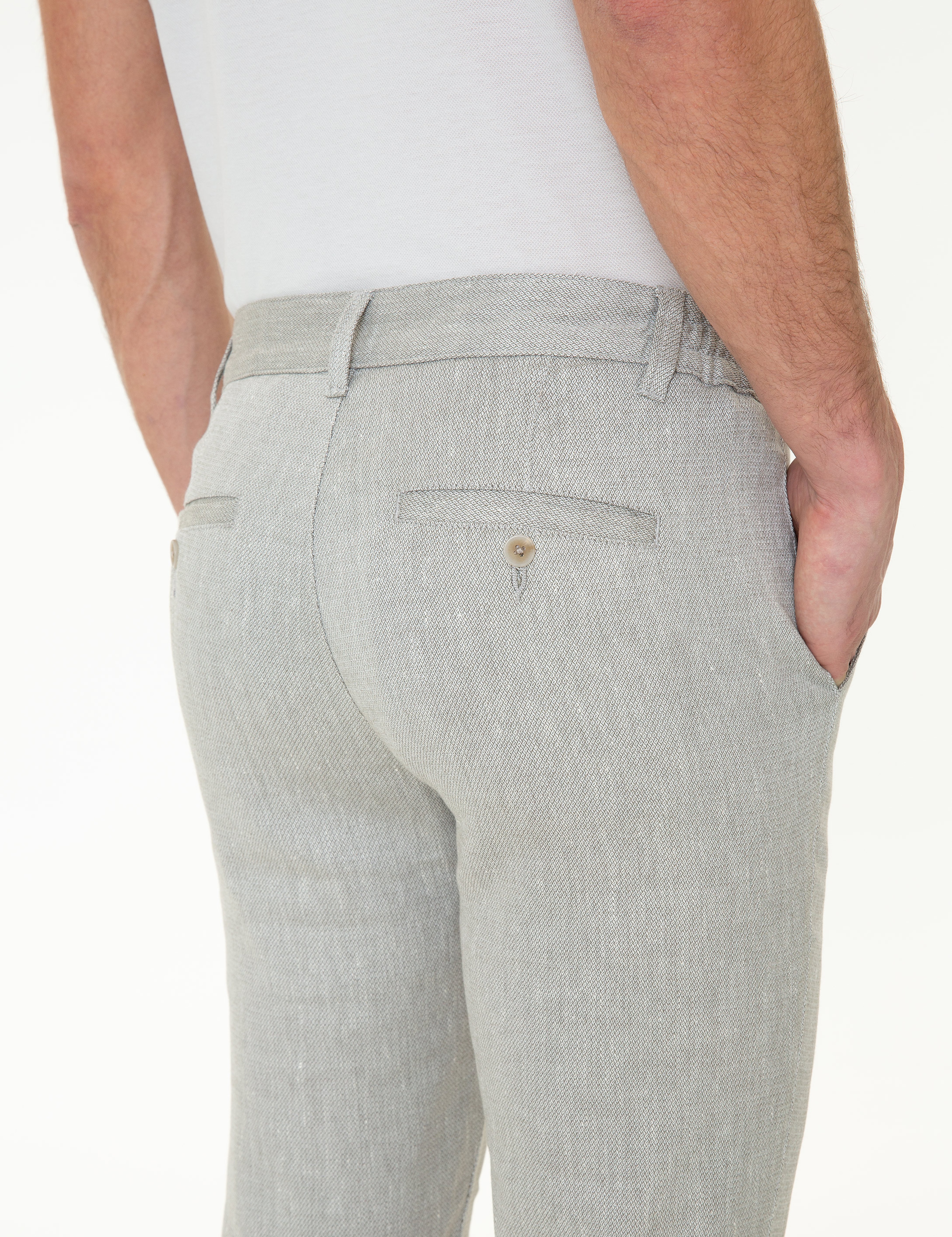 Haki Slim Fit Kanvas Pantolon - Image 6