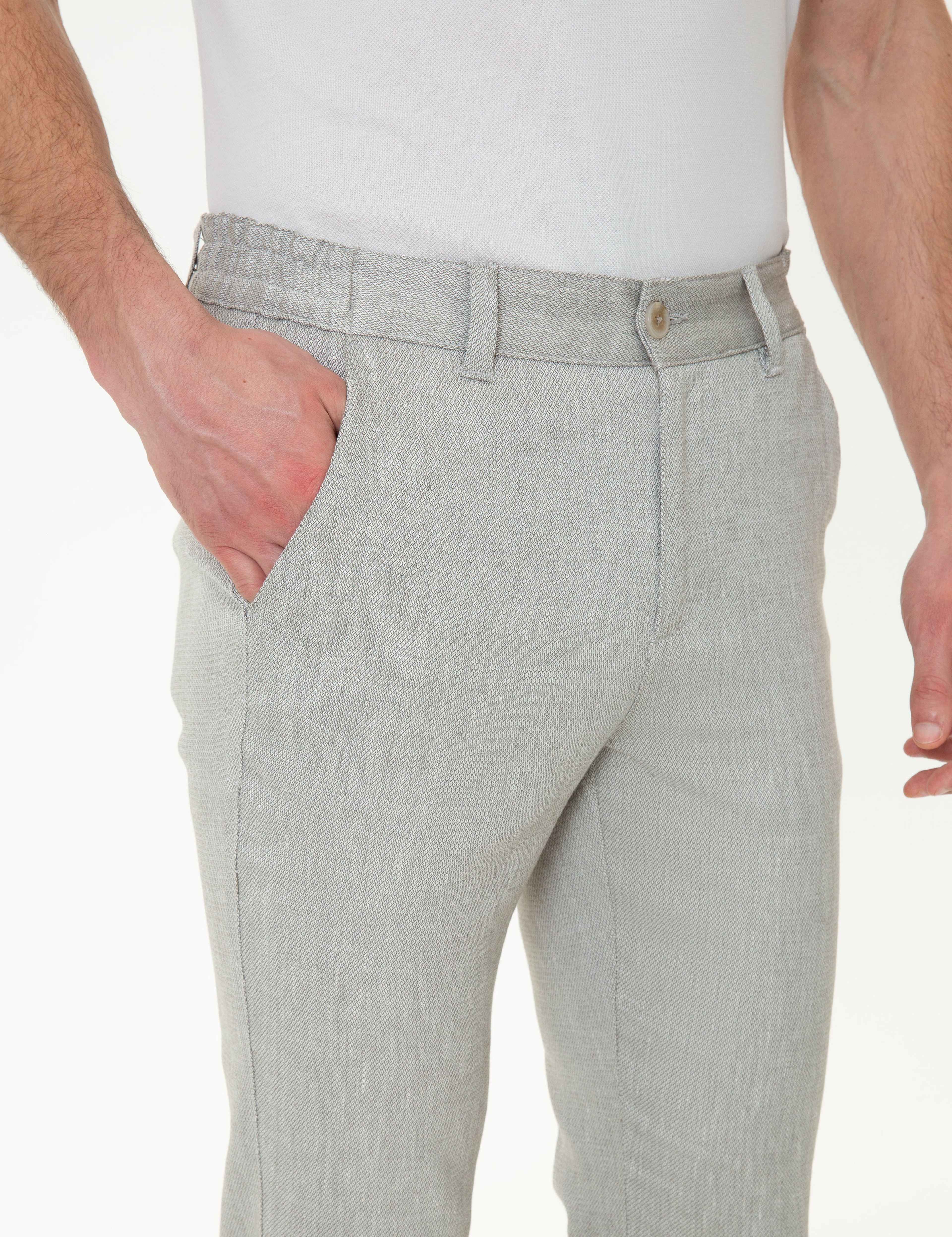 Haki Slim Fit Kanvas Pantolon - Image 4