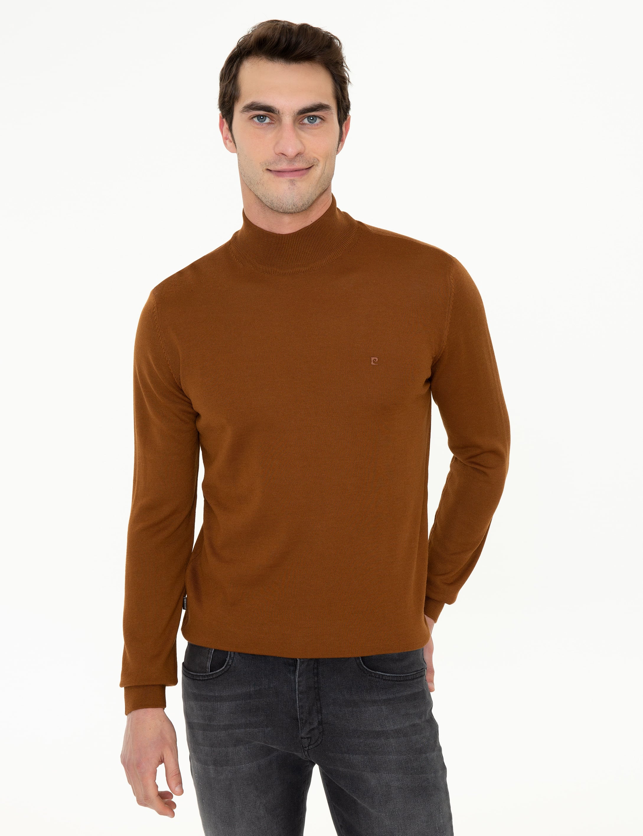 Taba Regular Fit Yarım Balıkçı Yaka Yün Karışımlı Basic Triko Kazak - Image 1