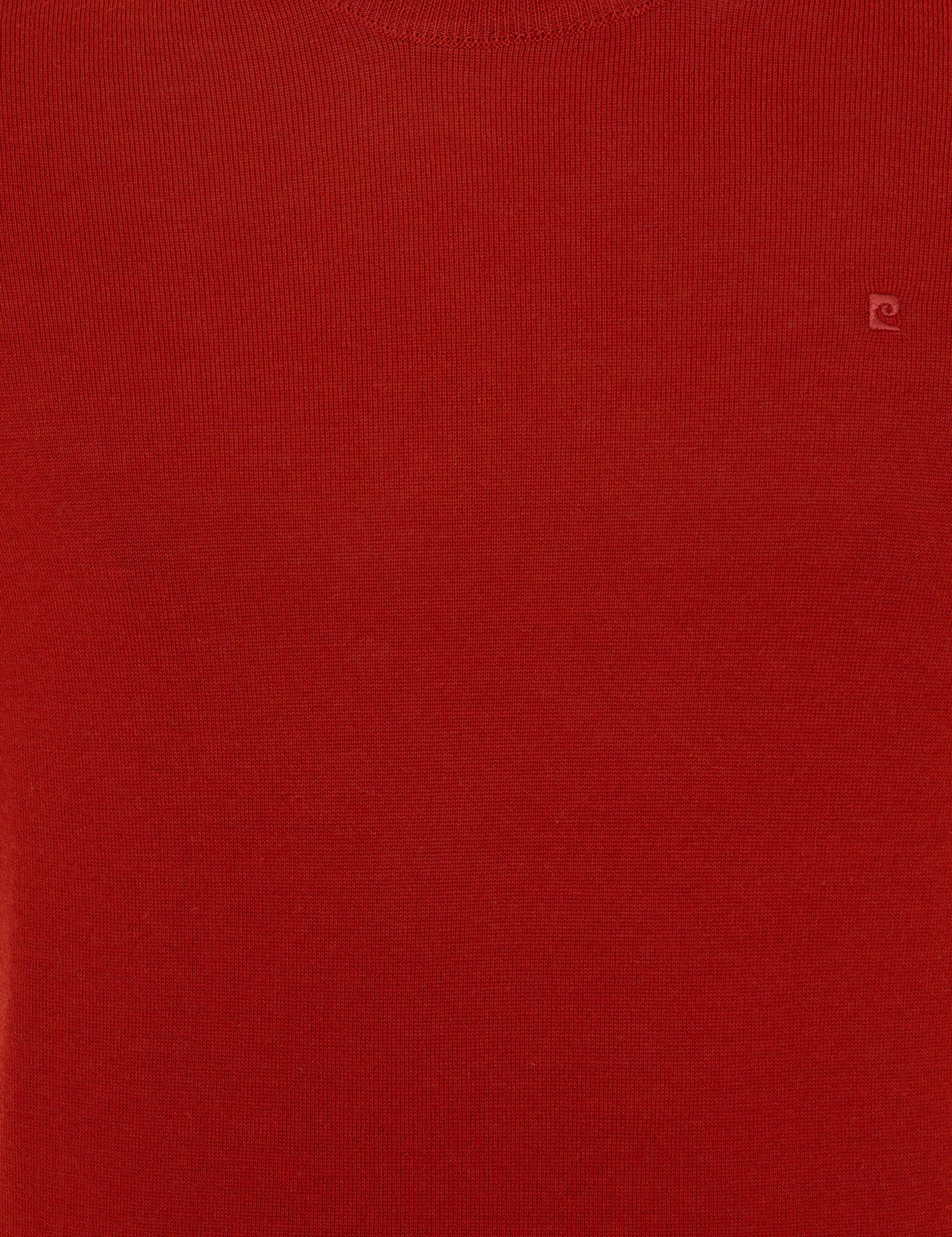 Kiremit Regular Fit Bisiklet Yaka Yün Karışımlı Basic Triko Kazak