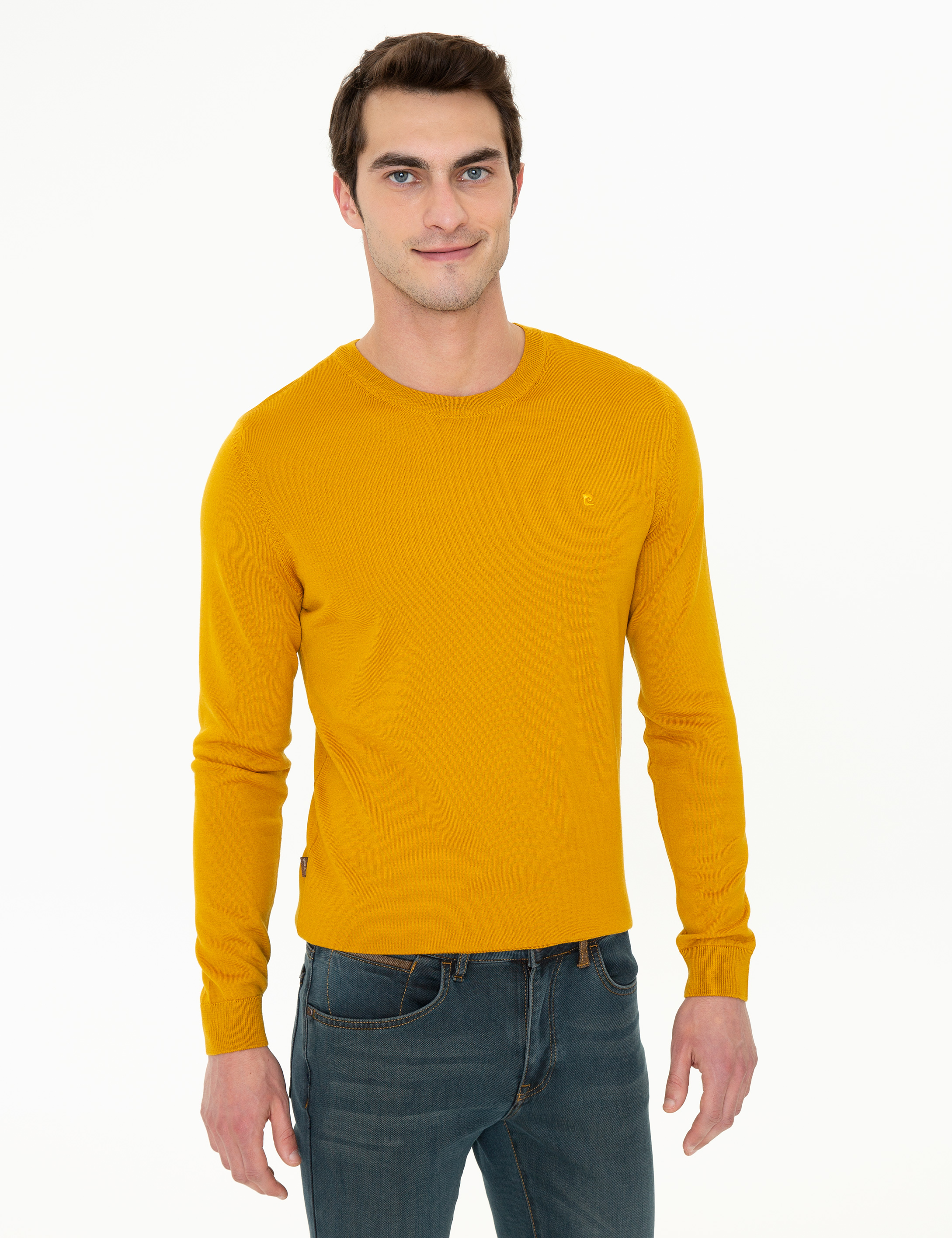 Safran Regular Fit Bisiklet Yaka Yün Karışımlı Basic Triko Kazak - Image 3