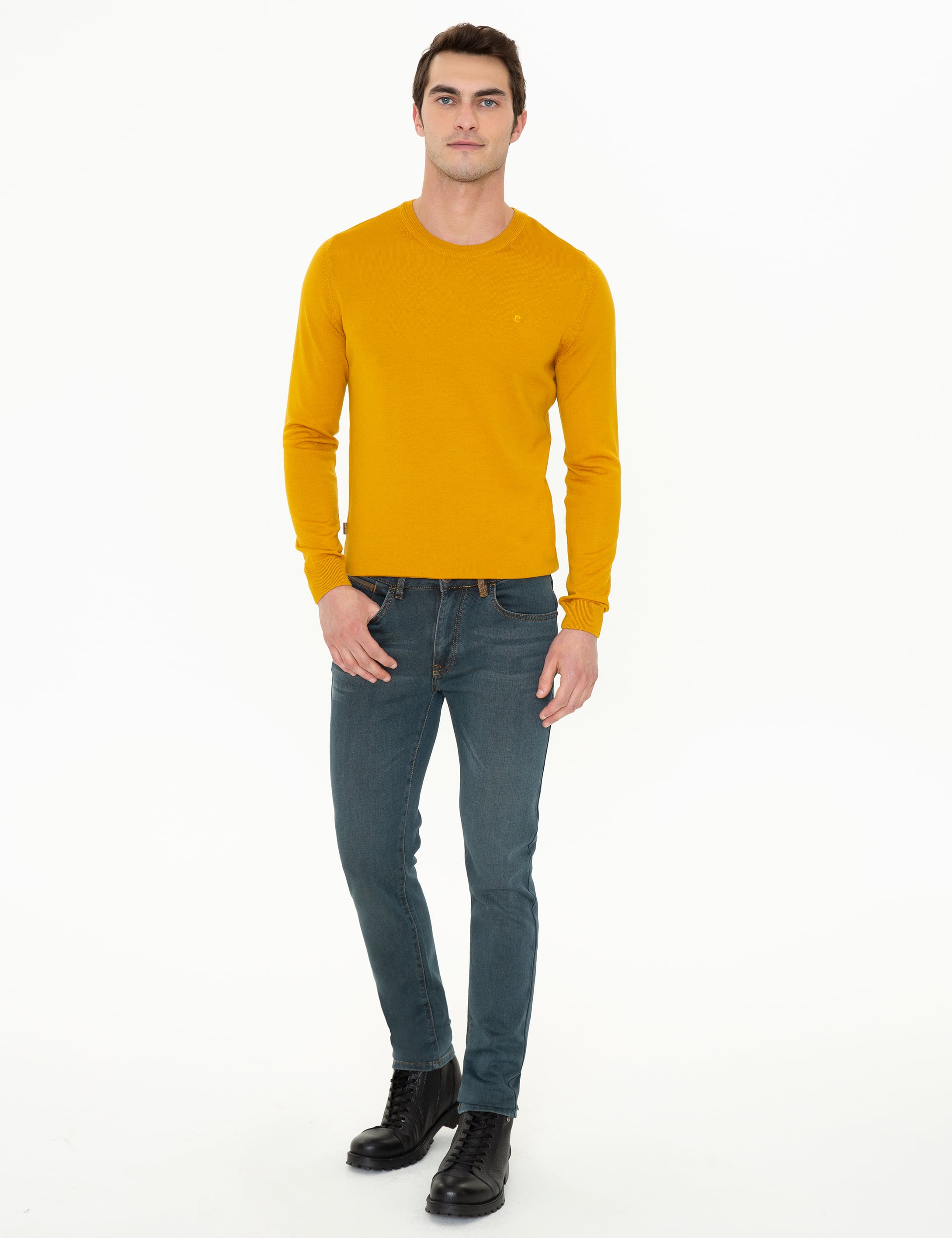 Safran Regular Fit Bisiklet Yaka Yün Karışımlı Basic Triko Kazak - Image 5