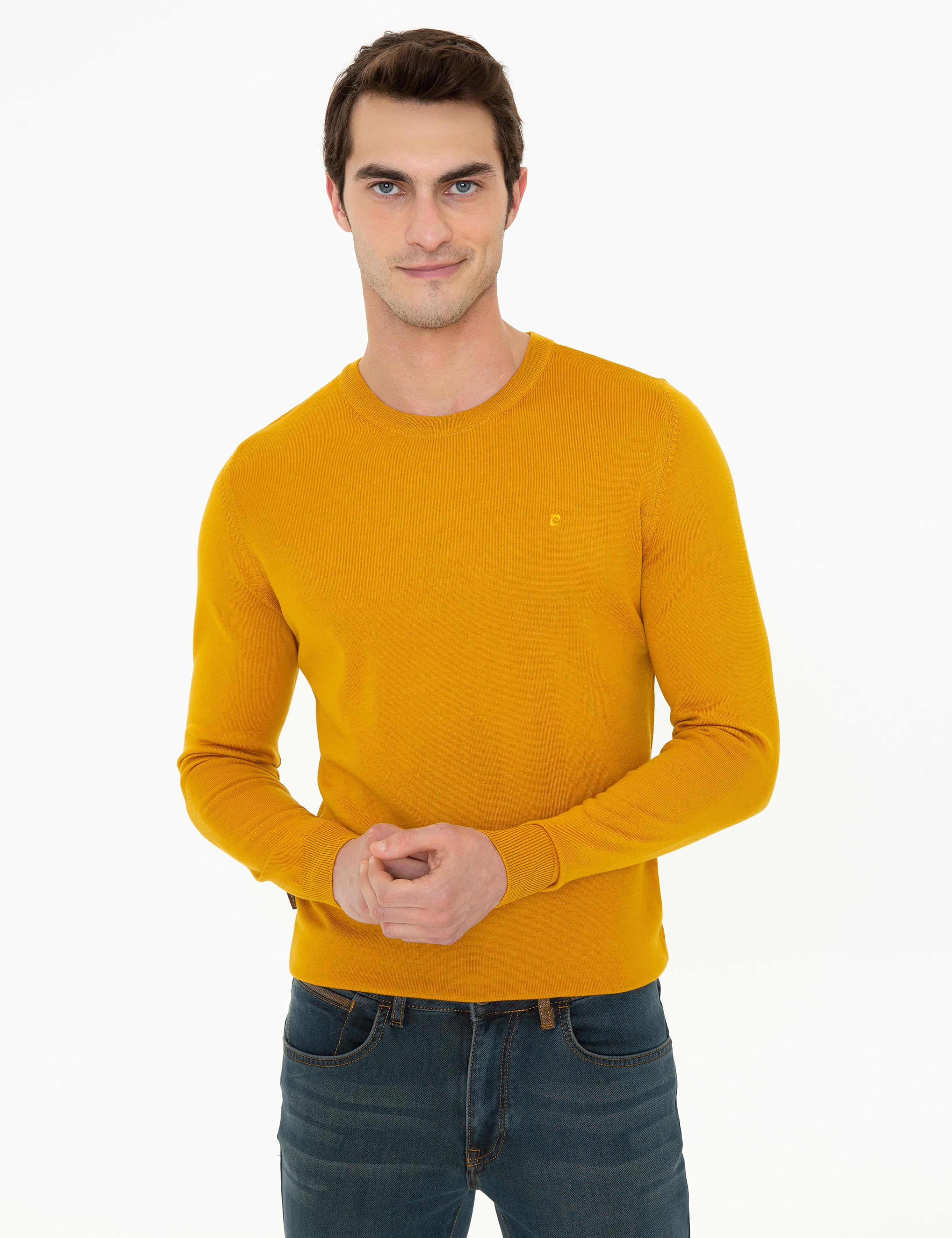 Safran Regular Fit Bisiklet Yaka Yün Karışımlı Basic Triko Kazak