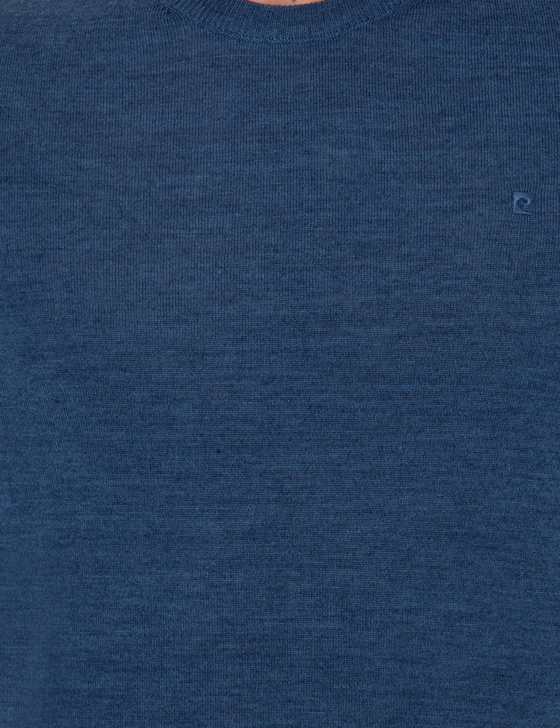 Pierre Cardin İndigo Regular Fit Bisiklet Yaka Yün Karışımlı Basic Triko Kazak görsel 6