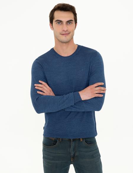 İndigo Regular Fit Bisiklet Yaka Yün Karışımlı Basic Triko Kazak - 50237703111