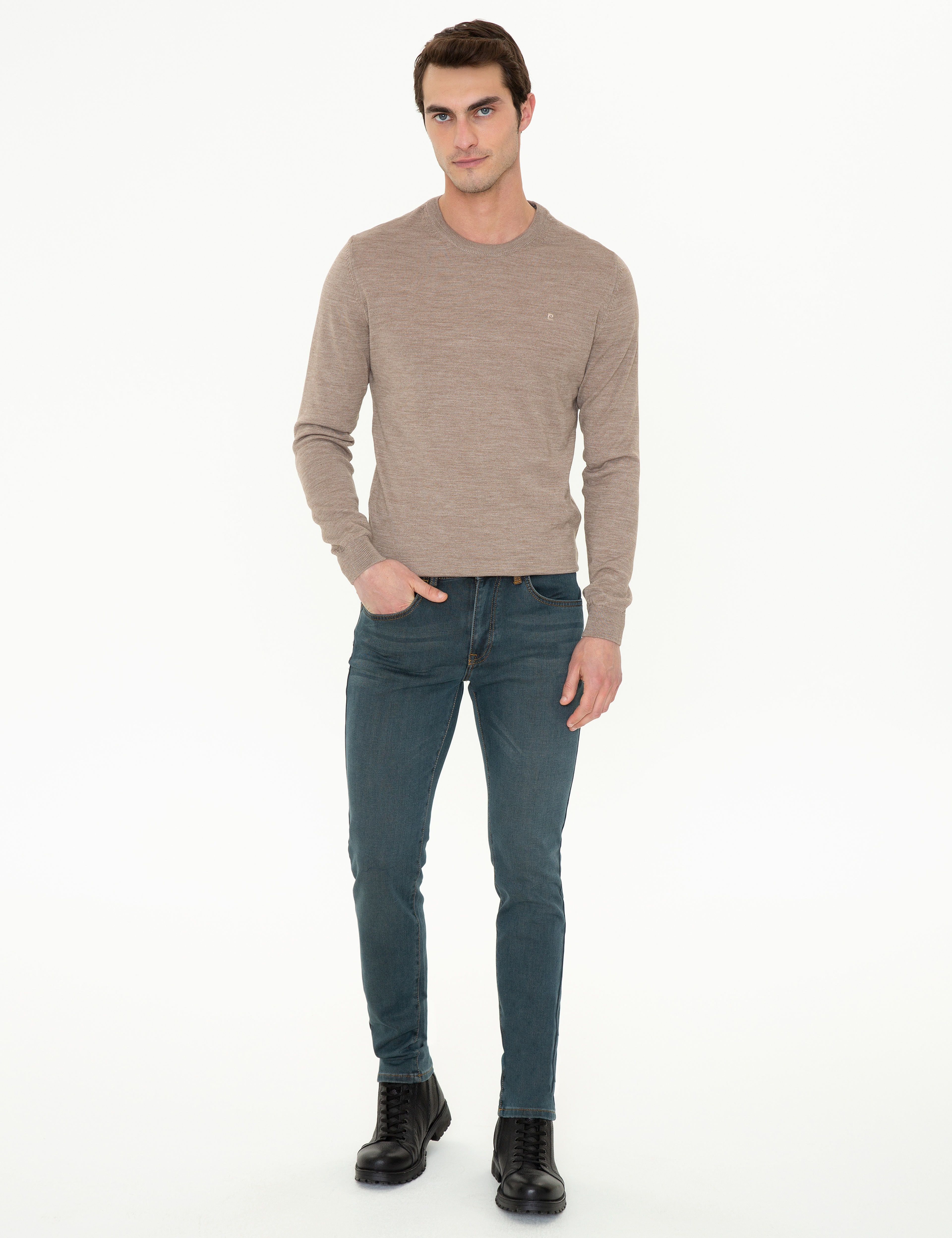 Taş Regular Fit Basic Triko Kazak - Image 5
