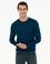 Petrol Regular Fit Bisiklet Yaka Yün Karışımlı Basic Triko Kazak