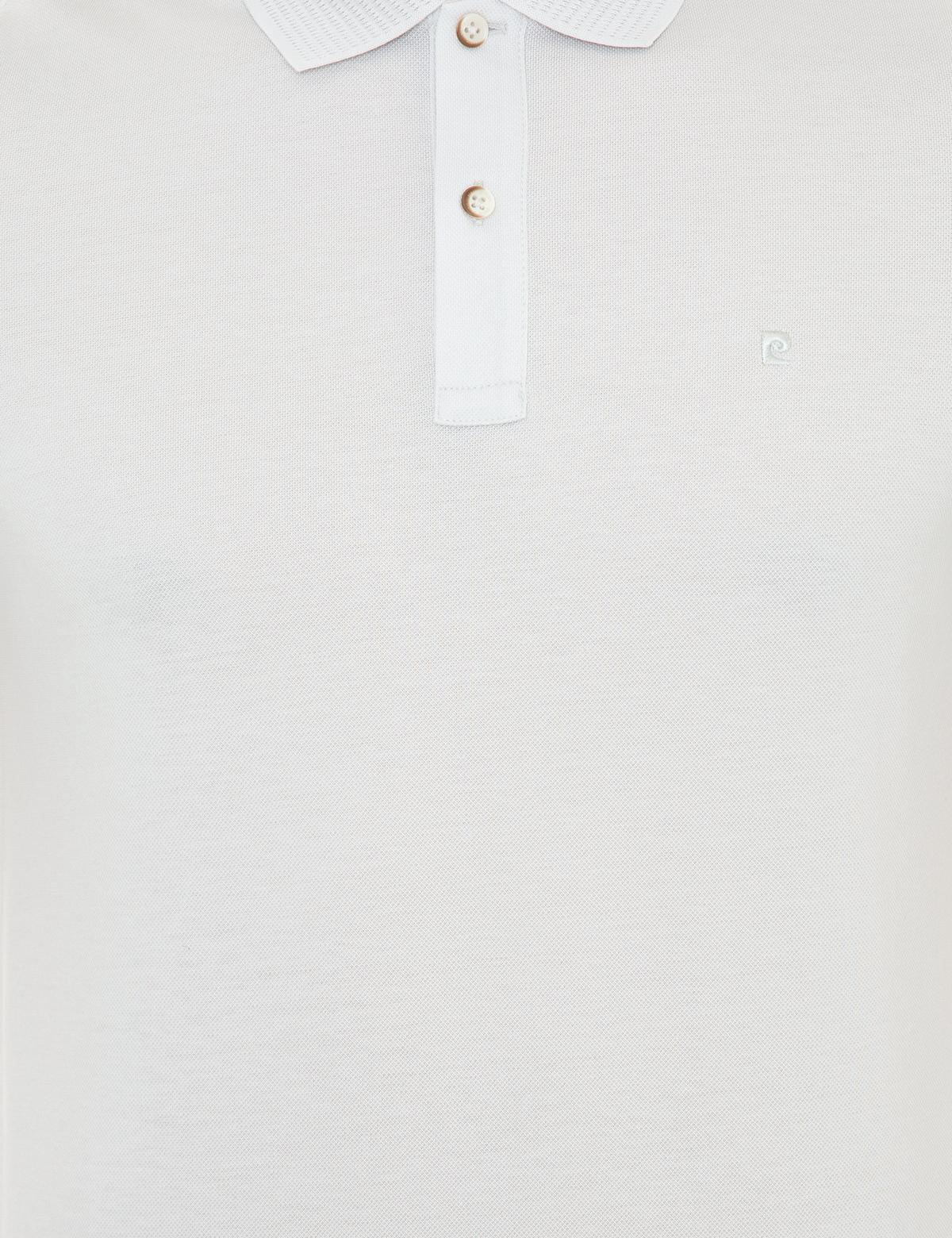 Açık Gri Slim Fit Polo Yaka Merserize Tişört - 50249879058