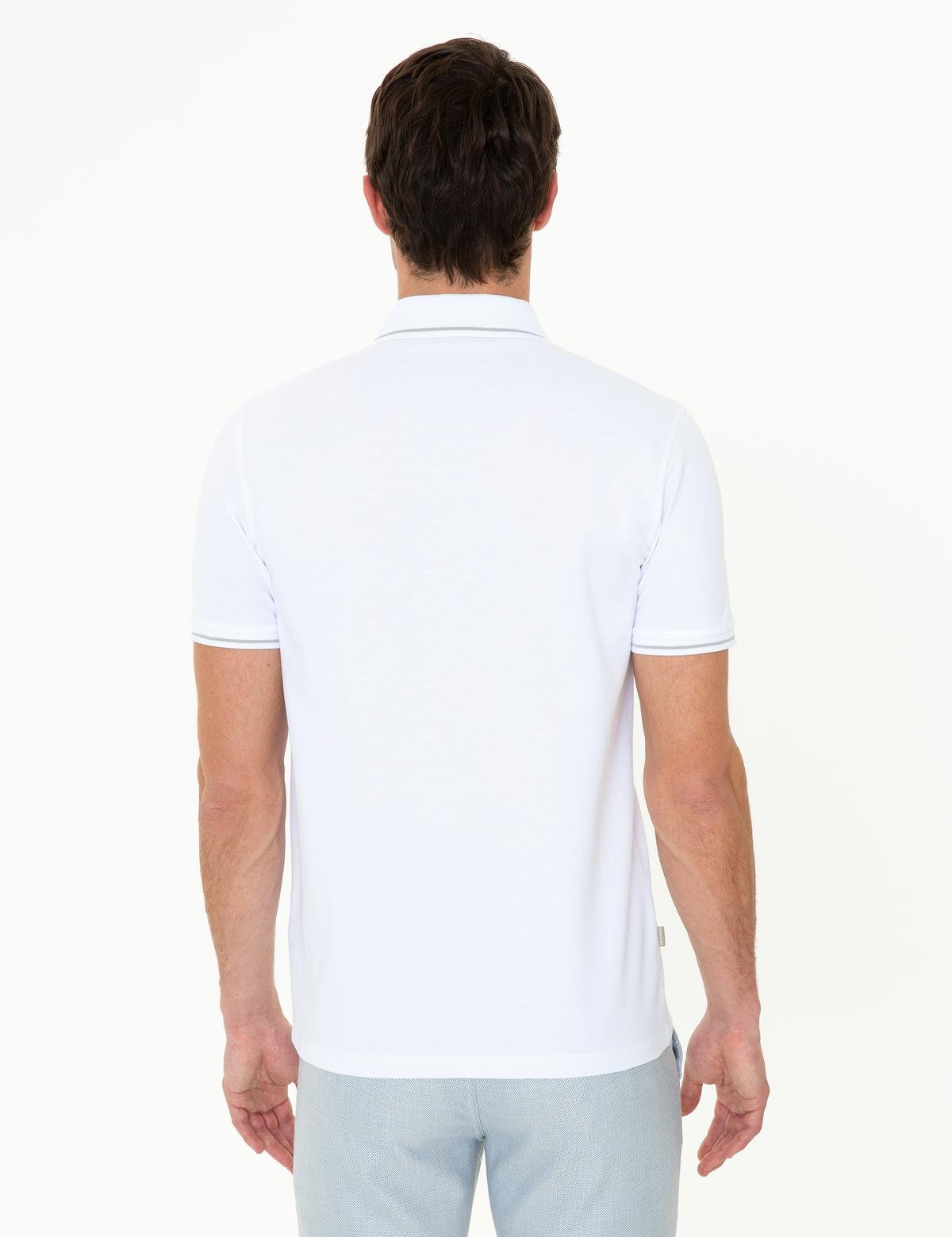 Beyaz Slim Fit Polo Yaka Basic Tişört - 50252448001