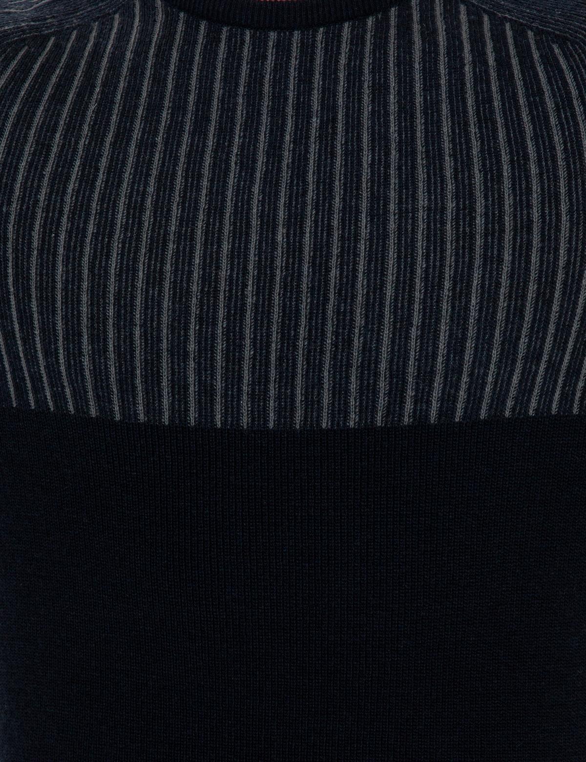 Lacivert Slim Fit Bisiklet Yaka Yün Karışımlı Triko Kazak - 50241417001