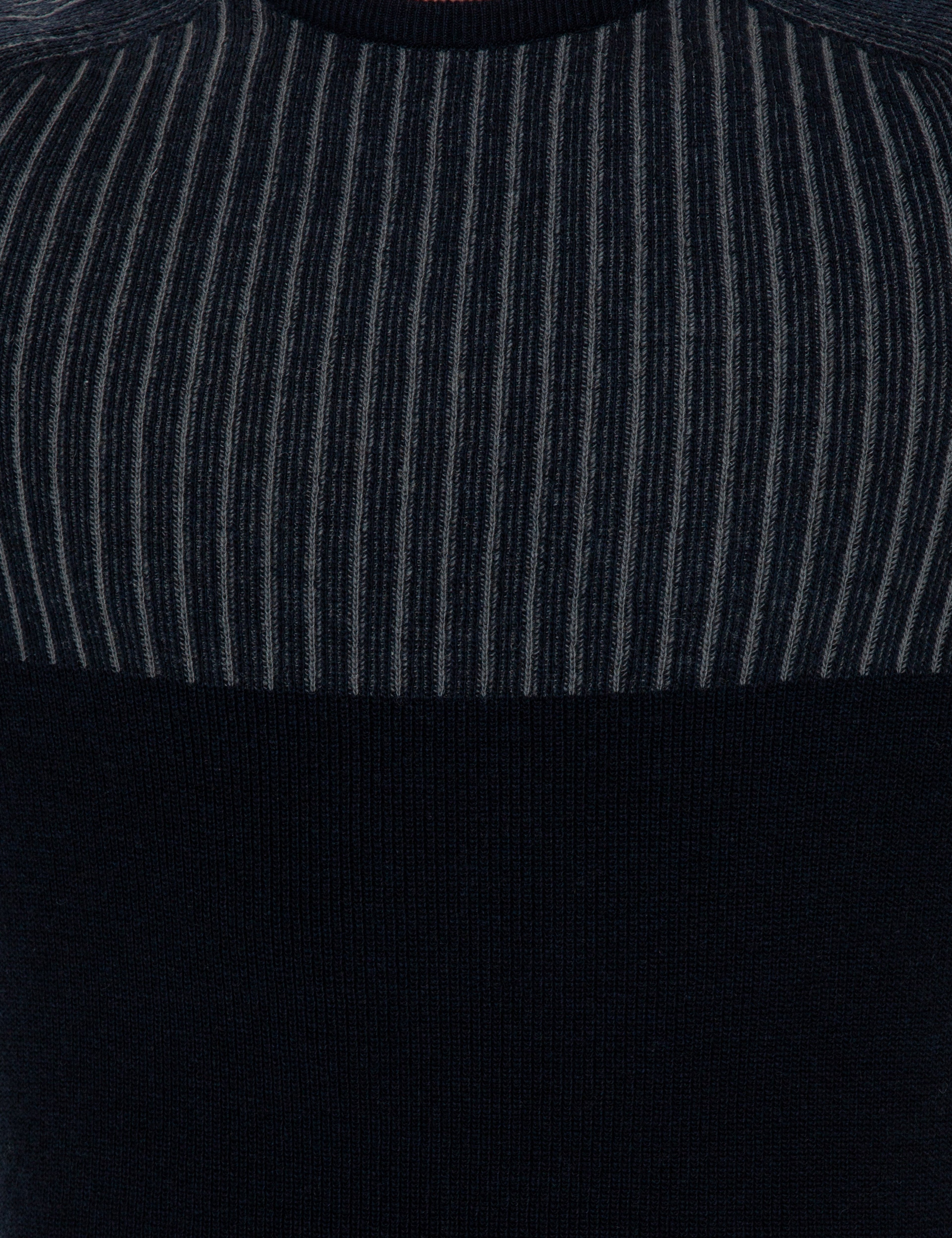 Lacivert Slim Fit Bisiklet Yaka Yün Karışımlı Triko Kazak
