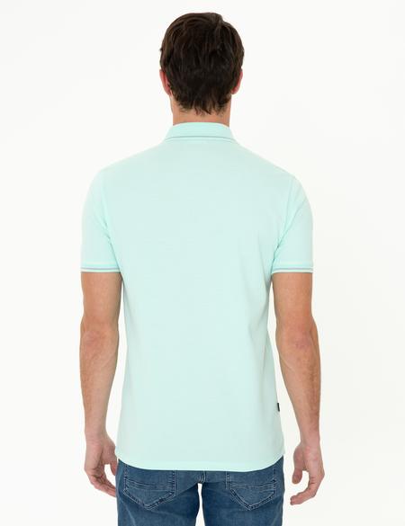 Açık Yeşil Slim Fit Polo Yaka Basic Tişört - 50252448155