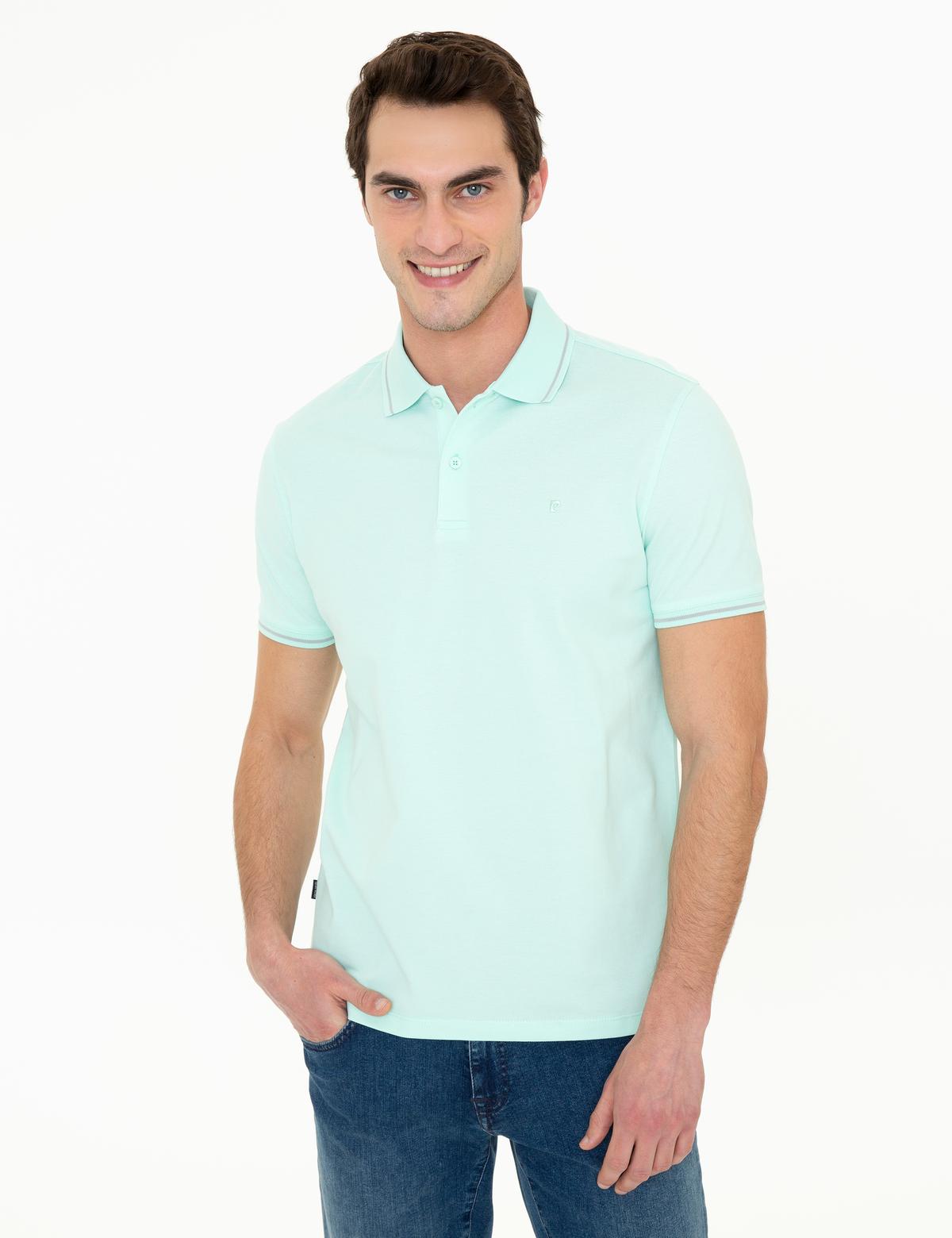 Açık Yeşil Slim Fit Polo Yaka Basic Tişört - 50252448155