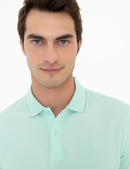 Açık Yeşil Slim Fit Polo Yaka Basic Tişört - 50252448155