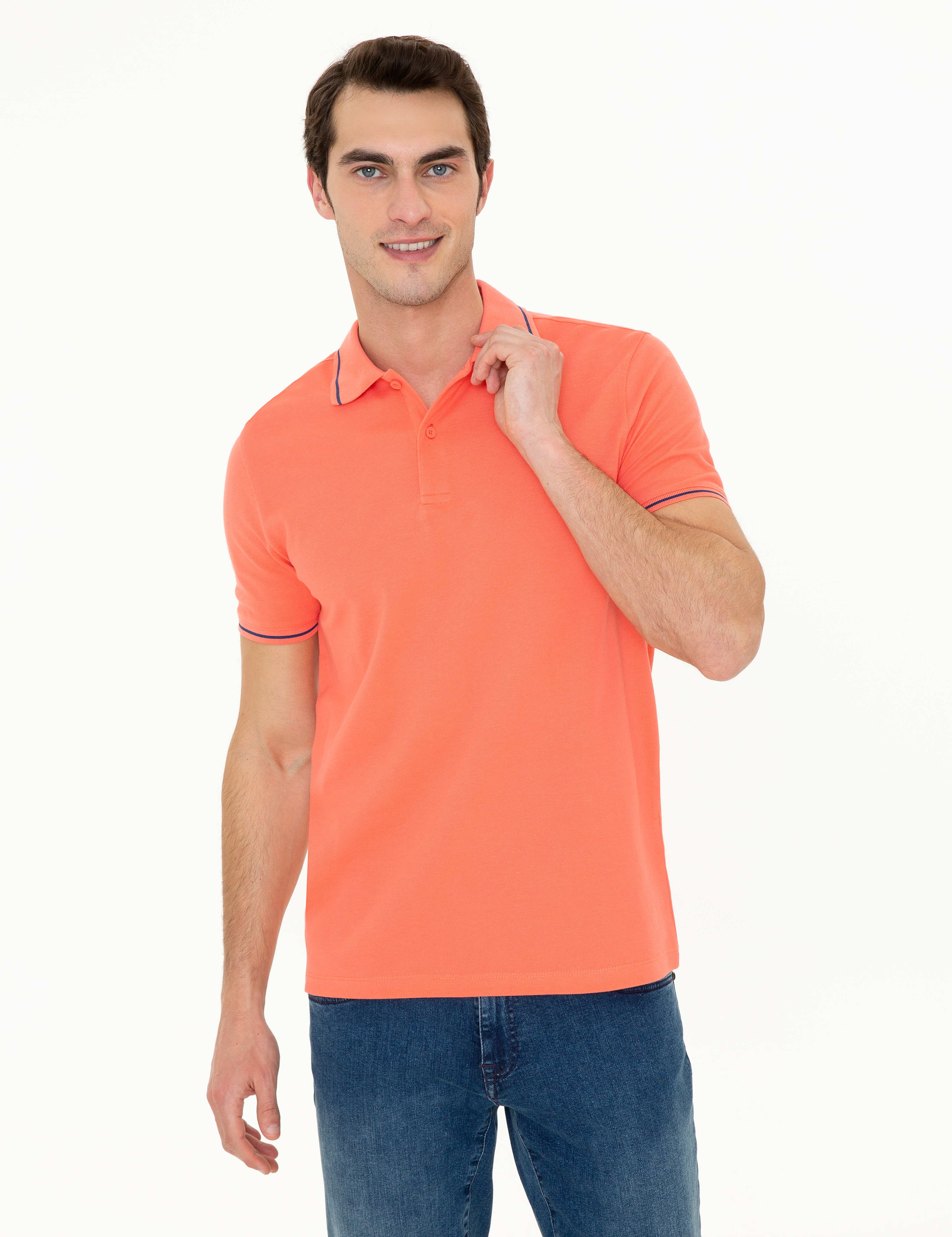 Somon Slim Fit Polo Yaka Basic Tişört - Image 1