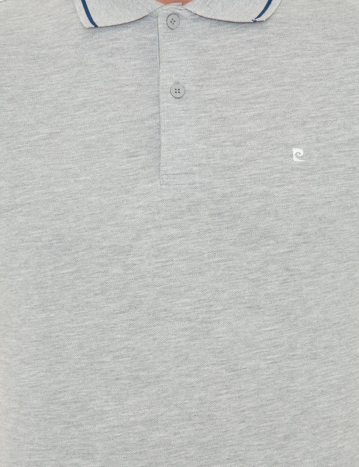 Açık Gri Melanj Slim Fit Polo Yaka Basic Tişört - 50252448186