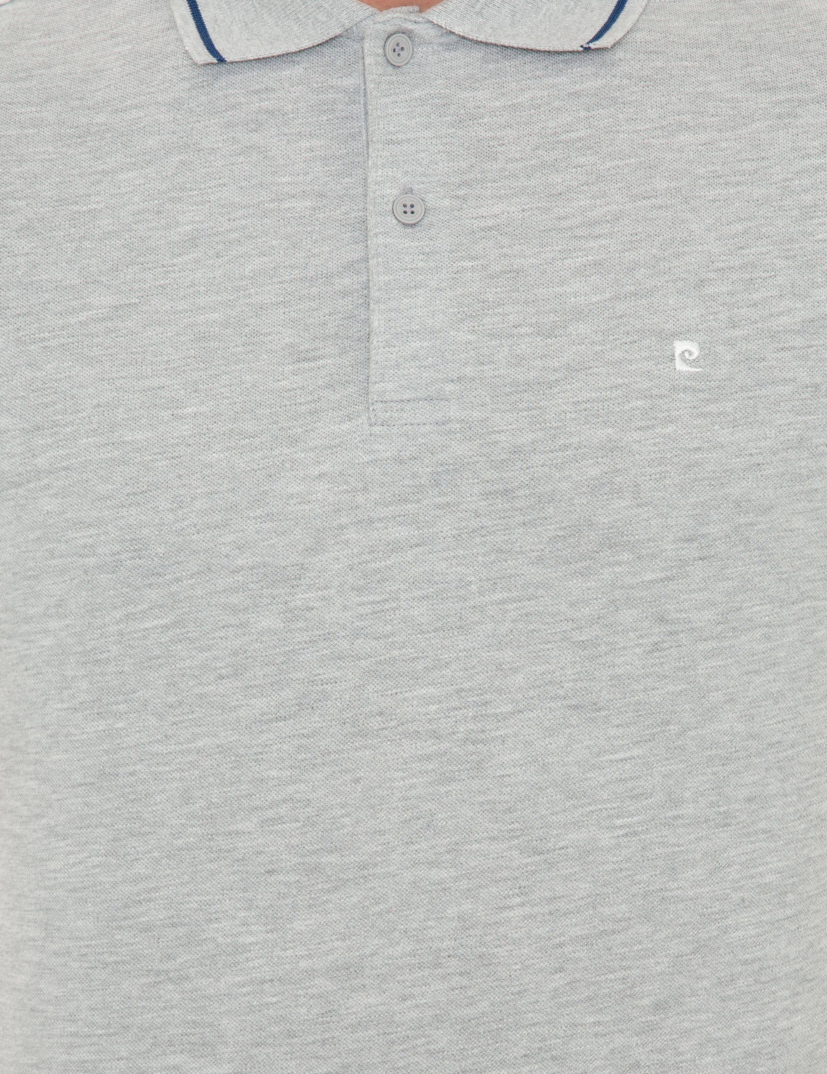 Açık Gri Melanj Slim Fit Polo Yaka Basic Tişört