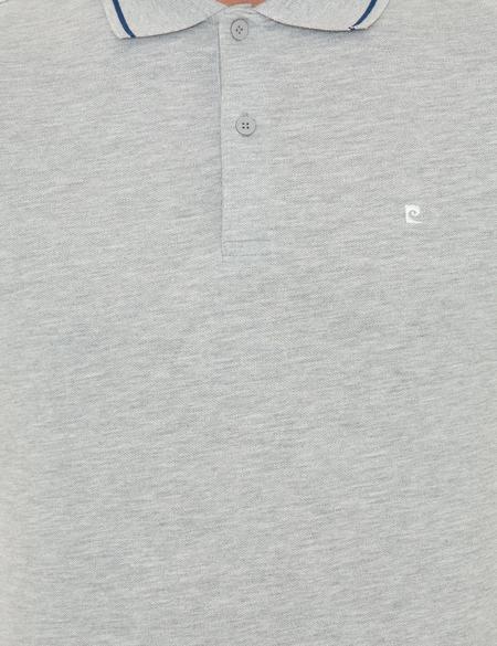 Açık Gri Melanj Slim Fit Polo Yaka Basic Tişört - 50252448186