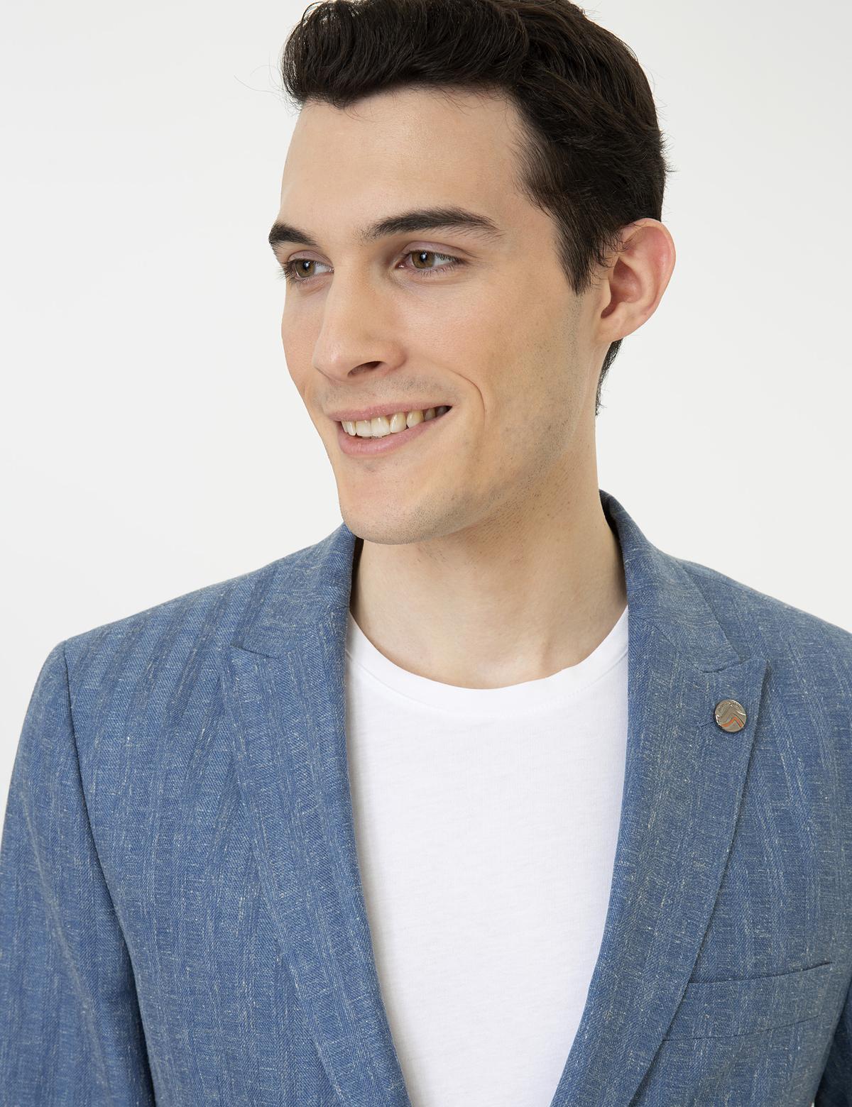 Koyu Mavi Slim Fit Ceket - 50247076014