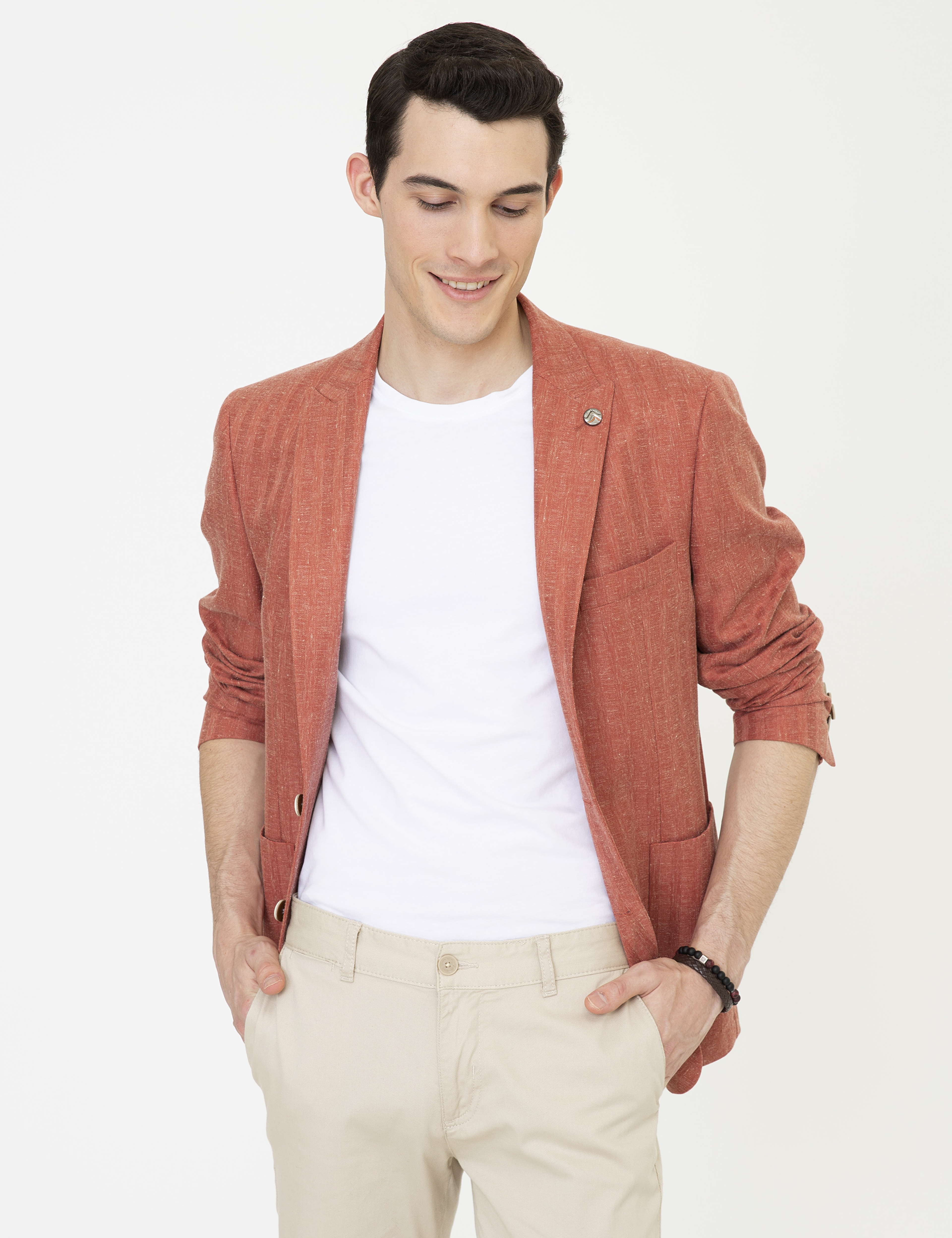 Kiremit Slim Fit Ceket - Image 1