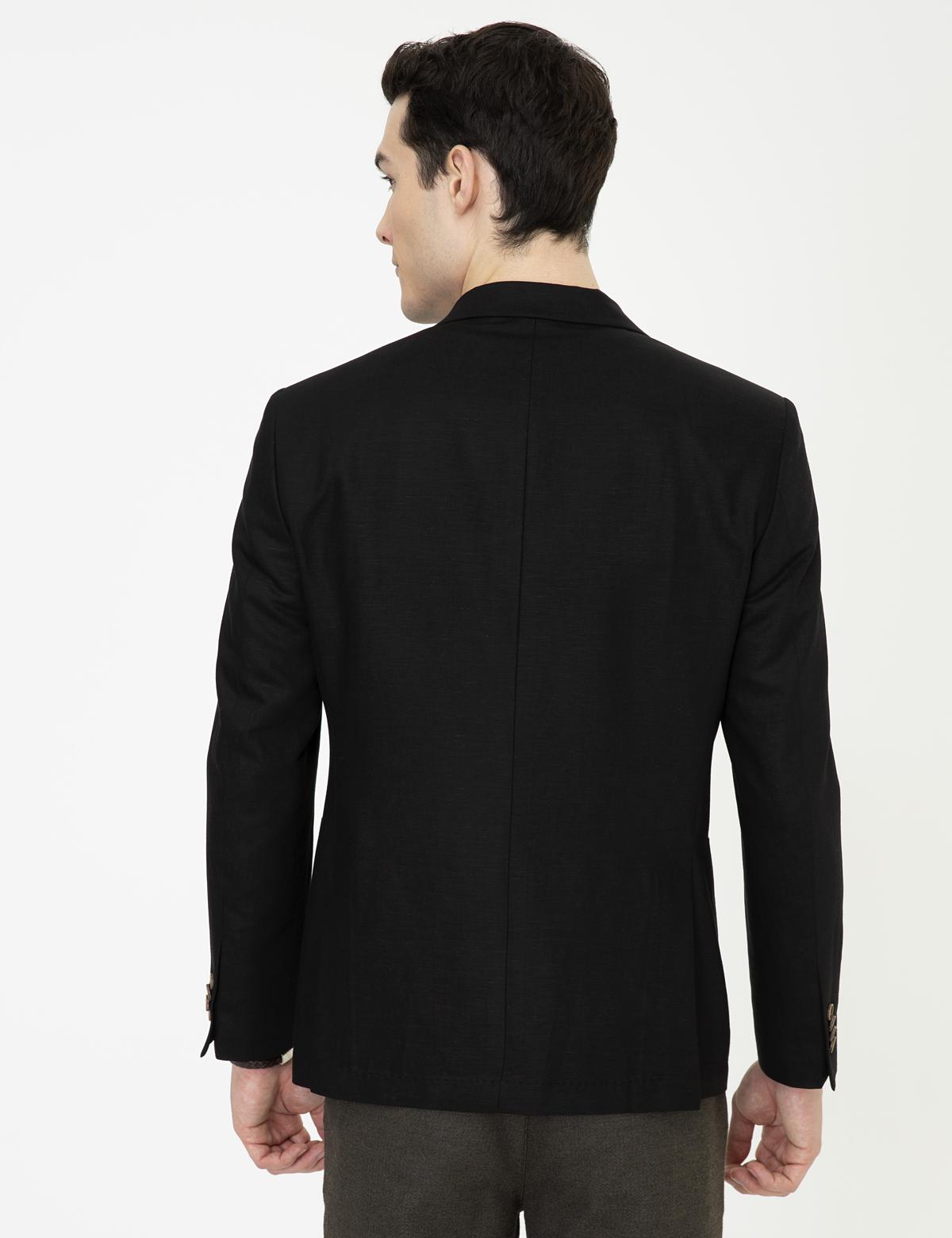 Siyah Ex. Slim Fit Ceket - 50247497080