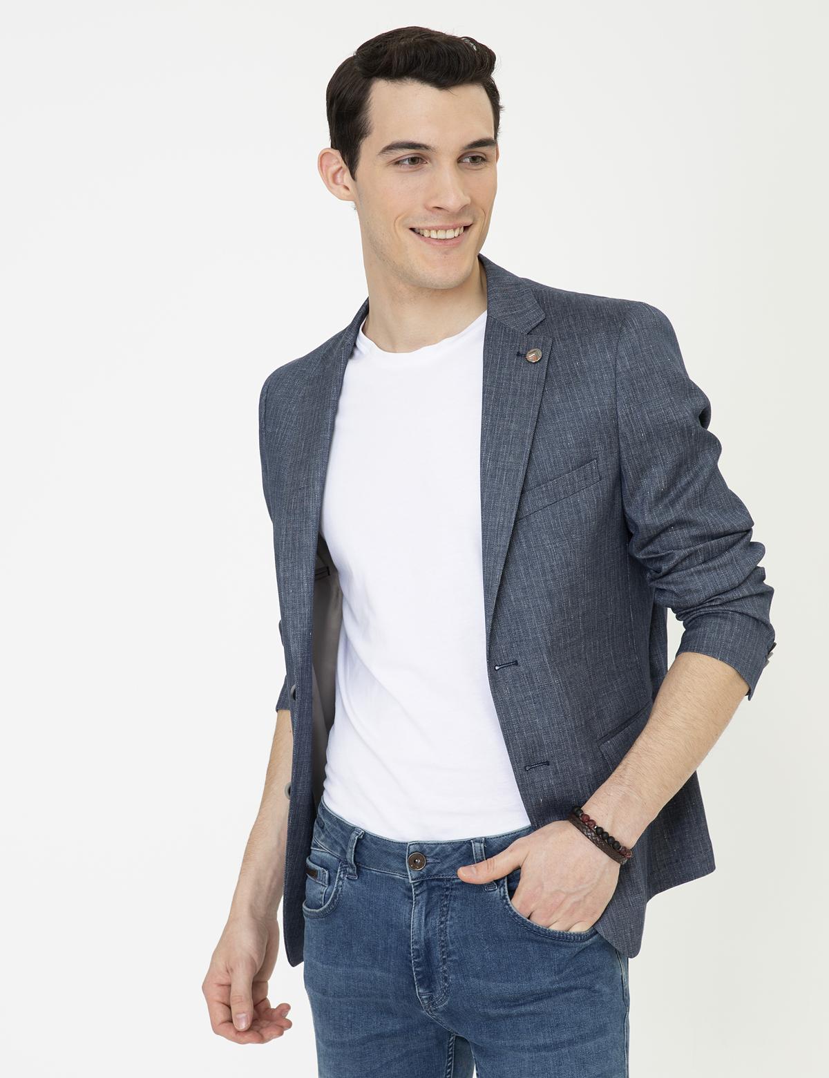 Lacivert Ex. Slim Fit Ceket - 50247598008