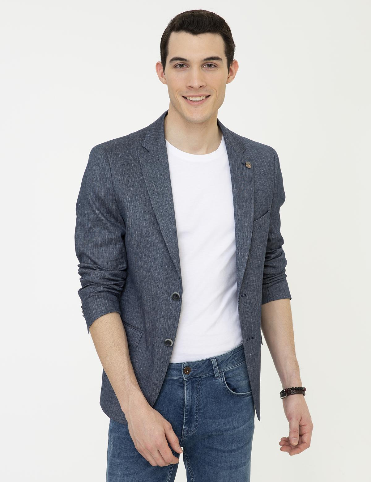 Lacivert Ex. Slim Fit Ceket - 50247598008