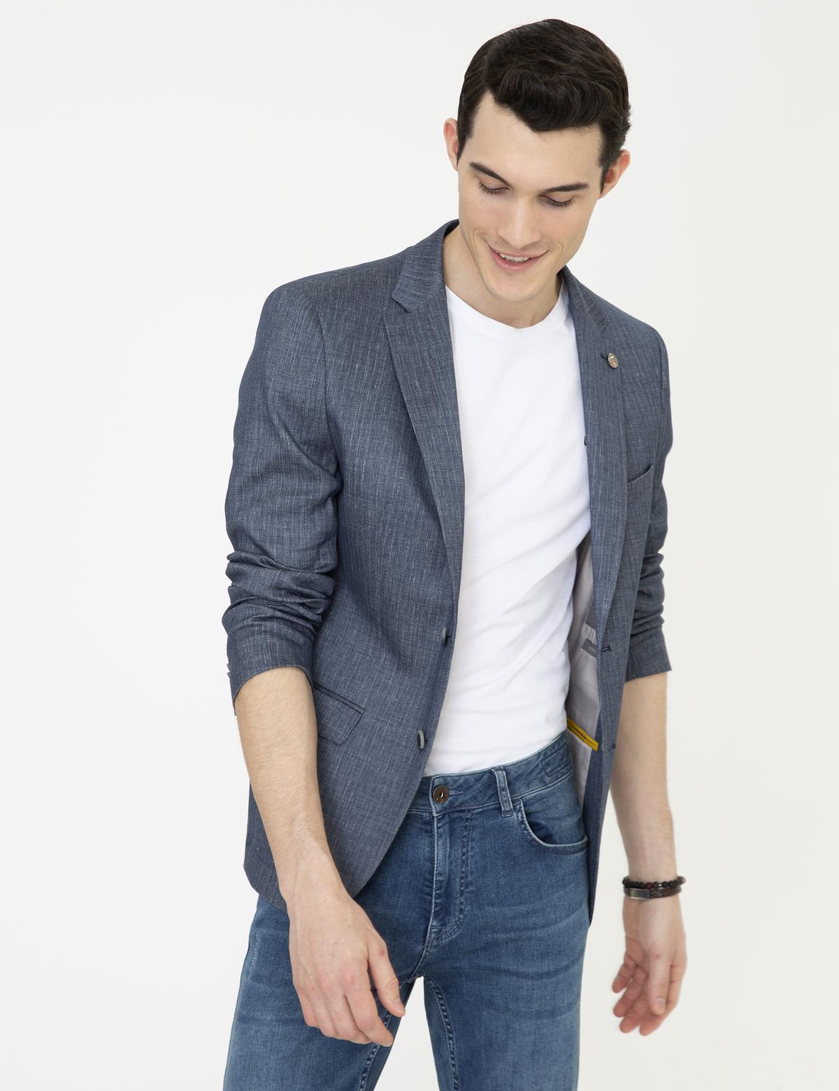 Lacivert Ex. Slim Fit Ceket - 50247598008