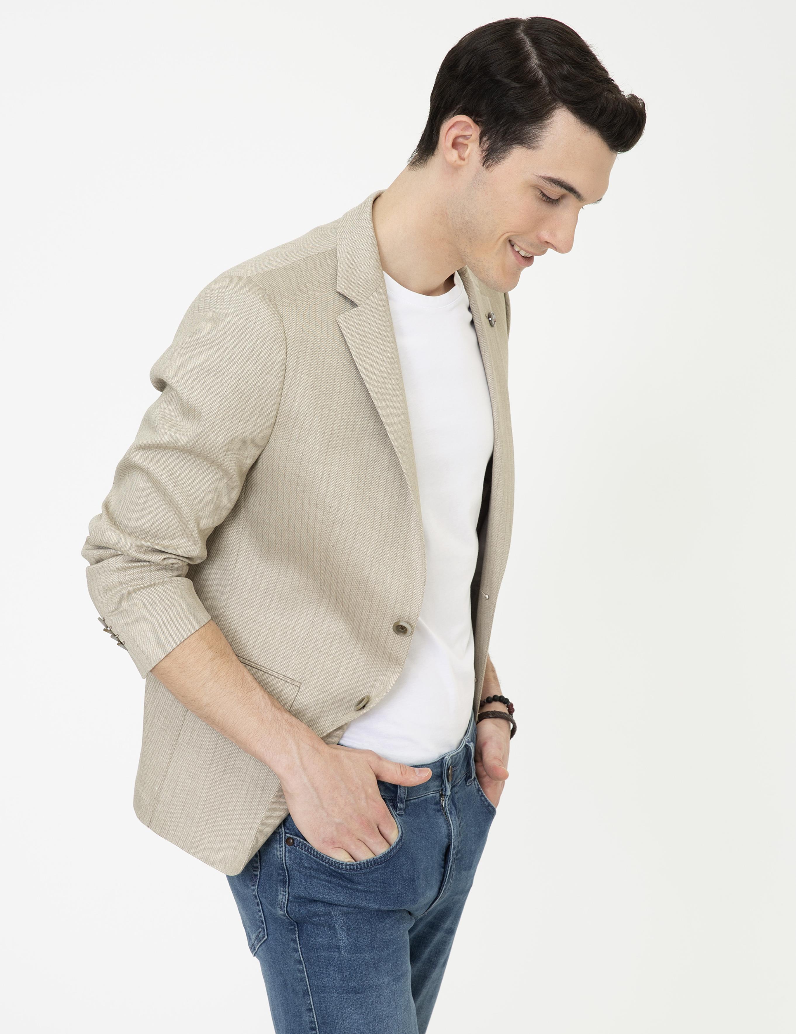 Açık Kahverengi Ex. Slim Fit Ceket