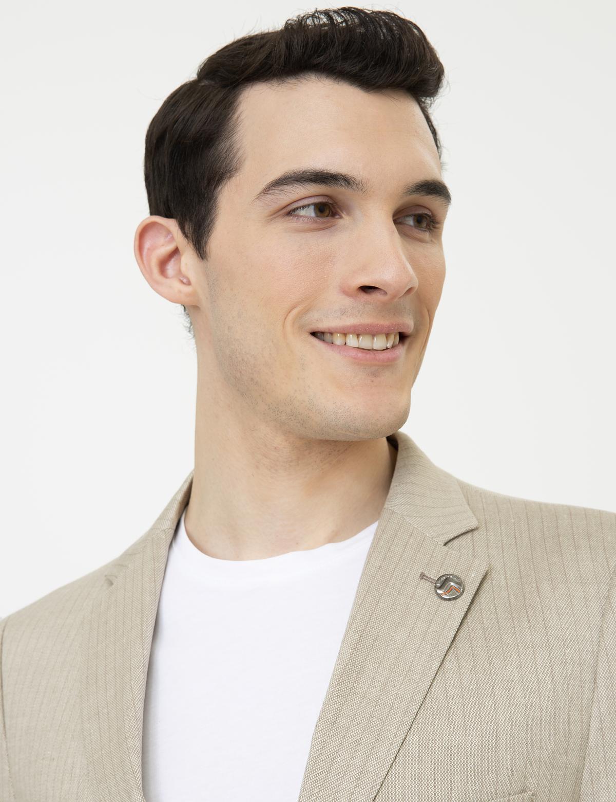 Açık Kahverengi Ex. Slim Fit Ceket - 50247598047