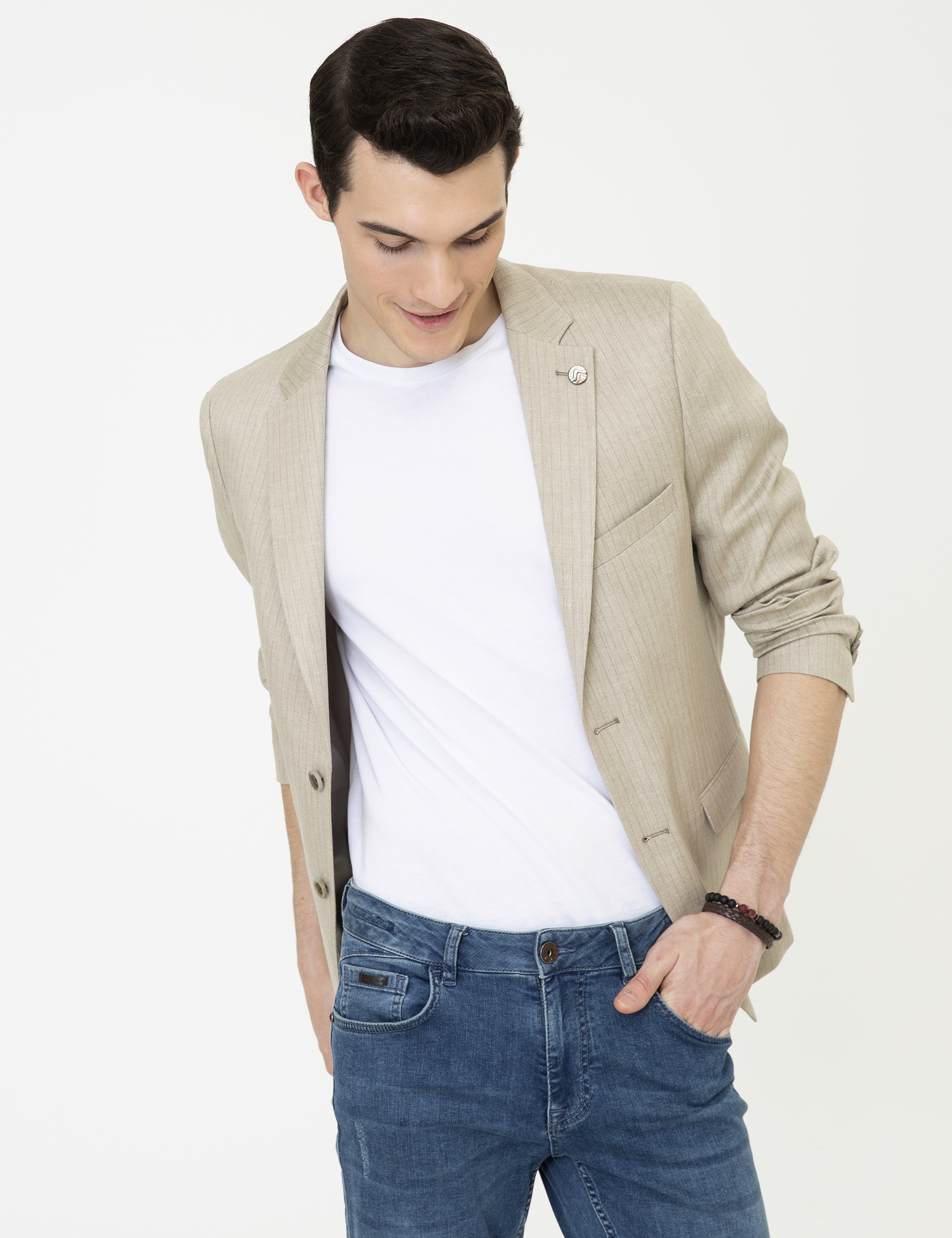 Açık Kahverengi Ex. Slim Fit Ceket - Image 2