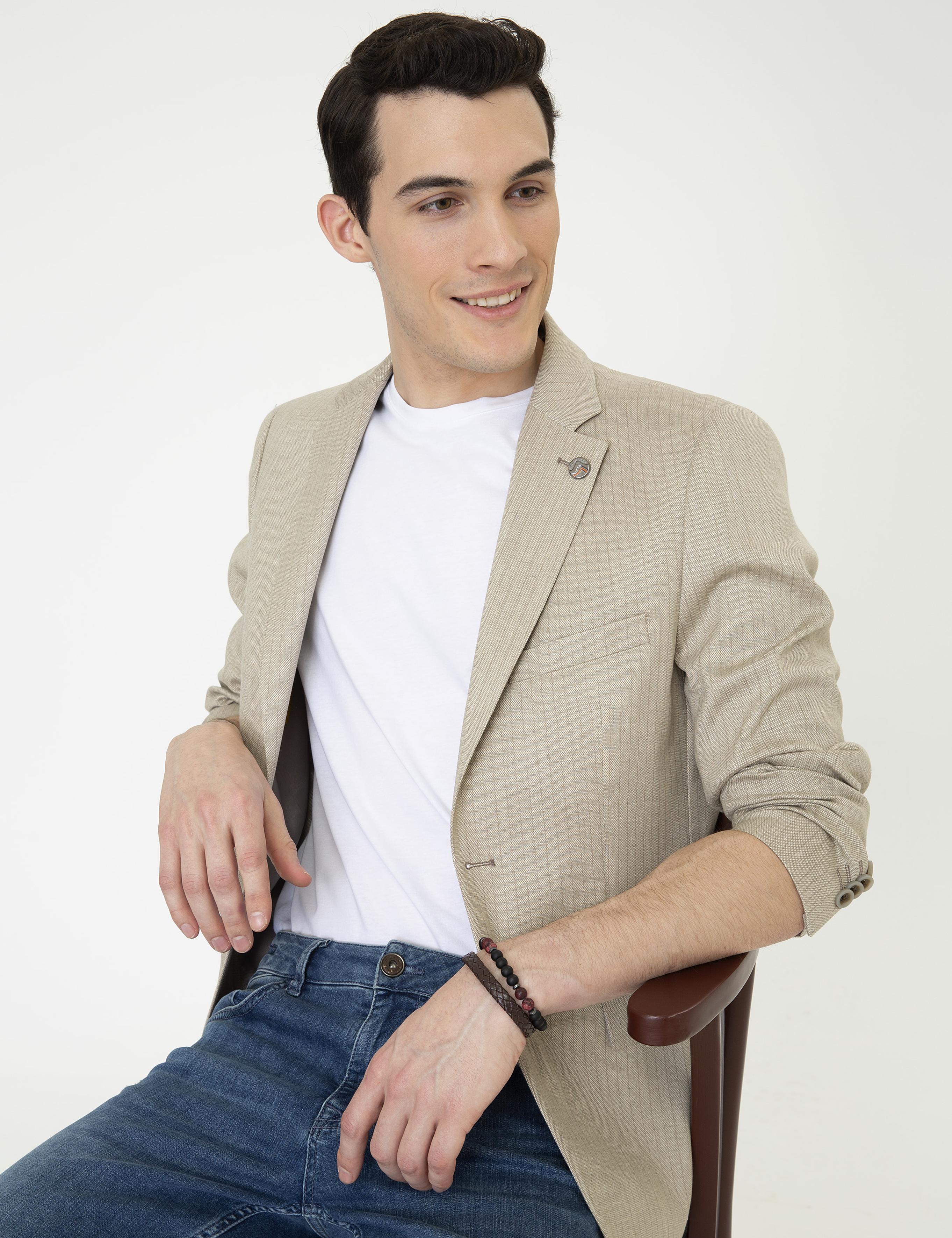 Açık Kahverengi Ex. Slim Fit Ceket