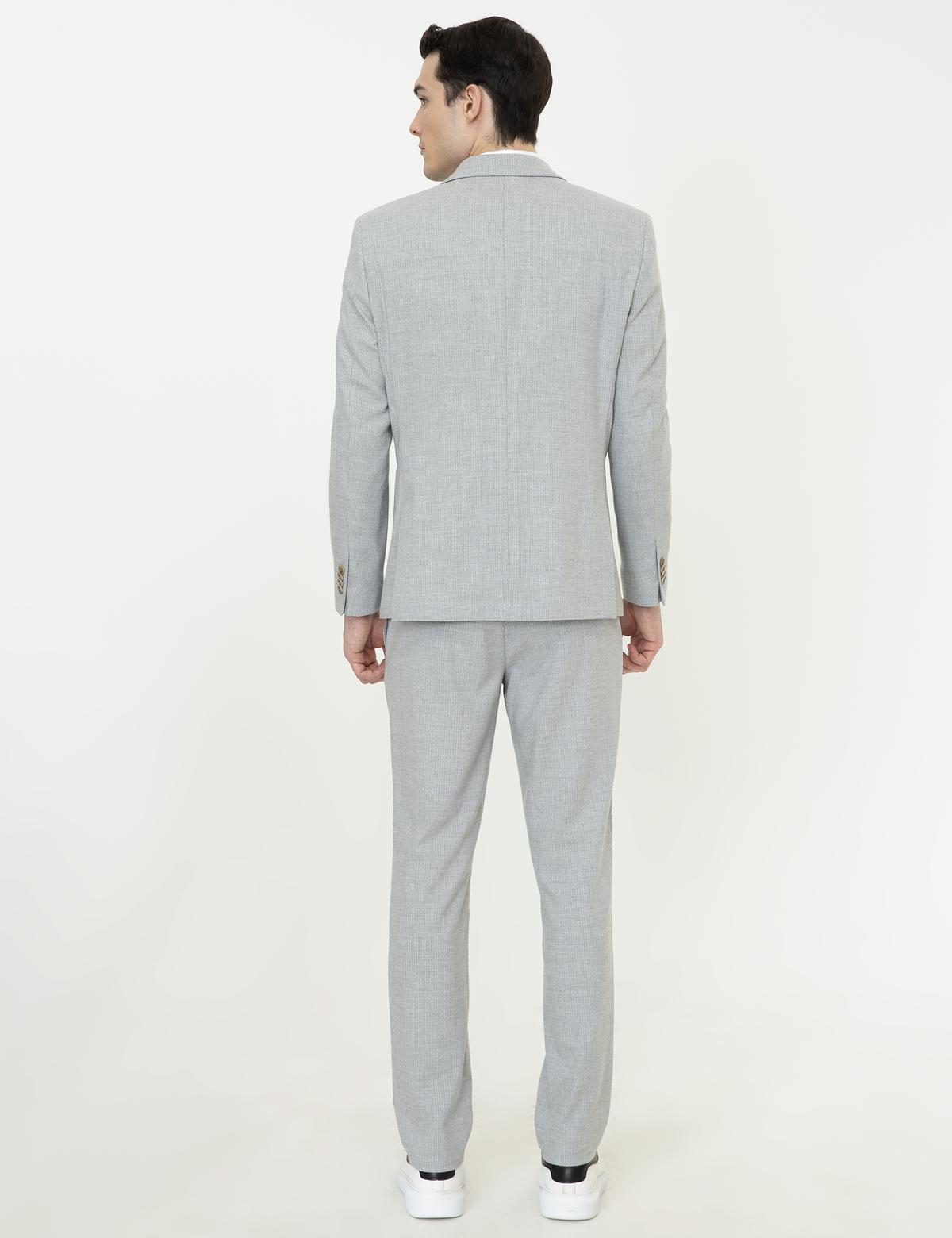 Gri Slim Fit Takım Elbise - 50248029011