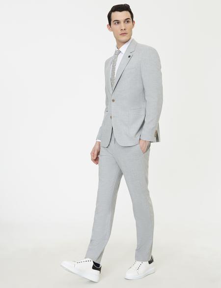 Gri Slim Fit Takım Elbise - 50248029011