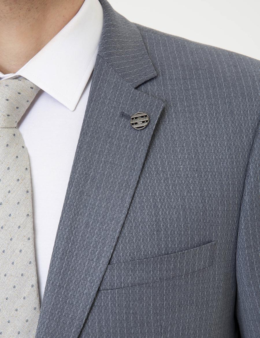 Gri Slim Fit Takım Elbise