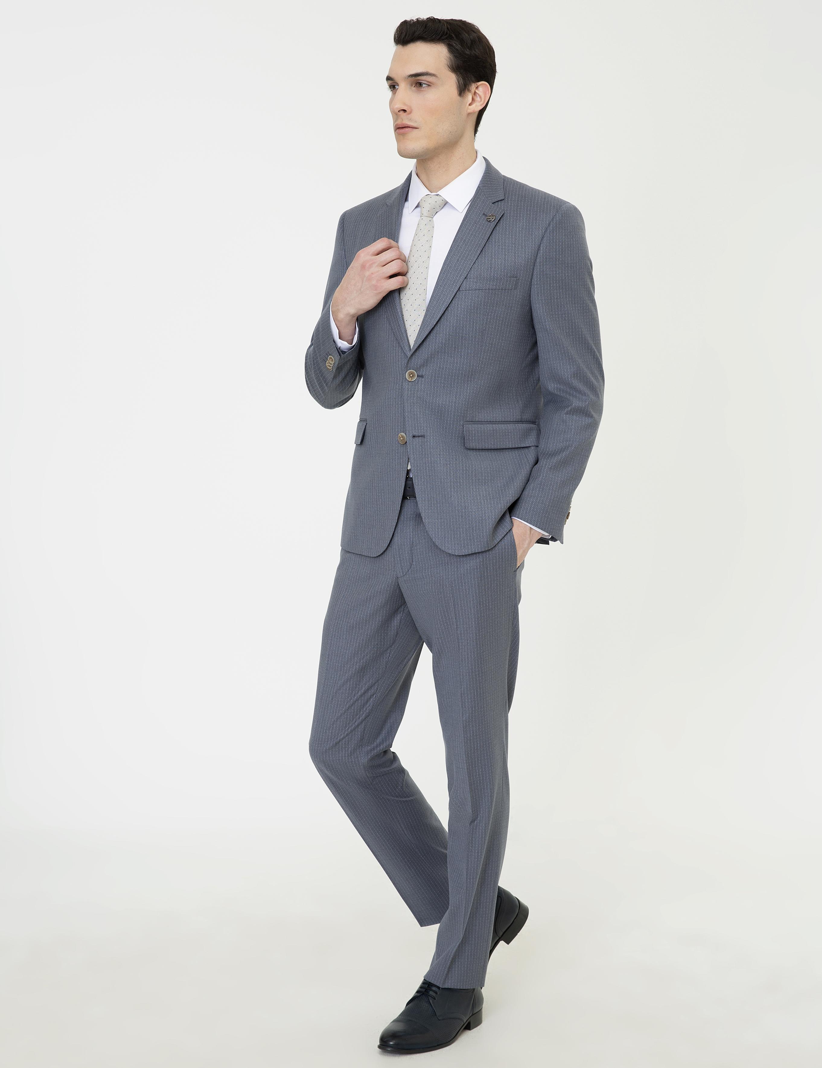 Gri Slim Fit Takım Elbise