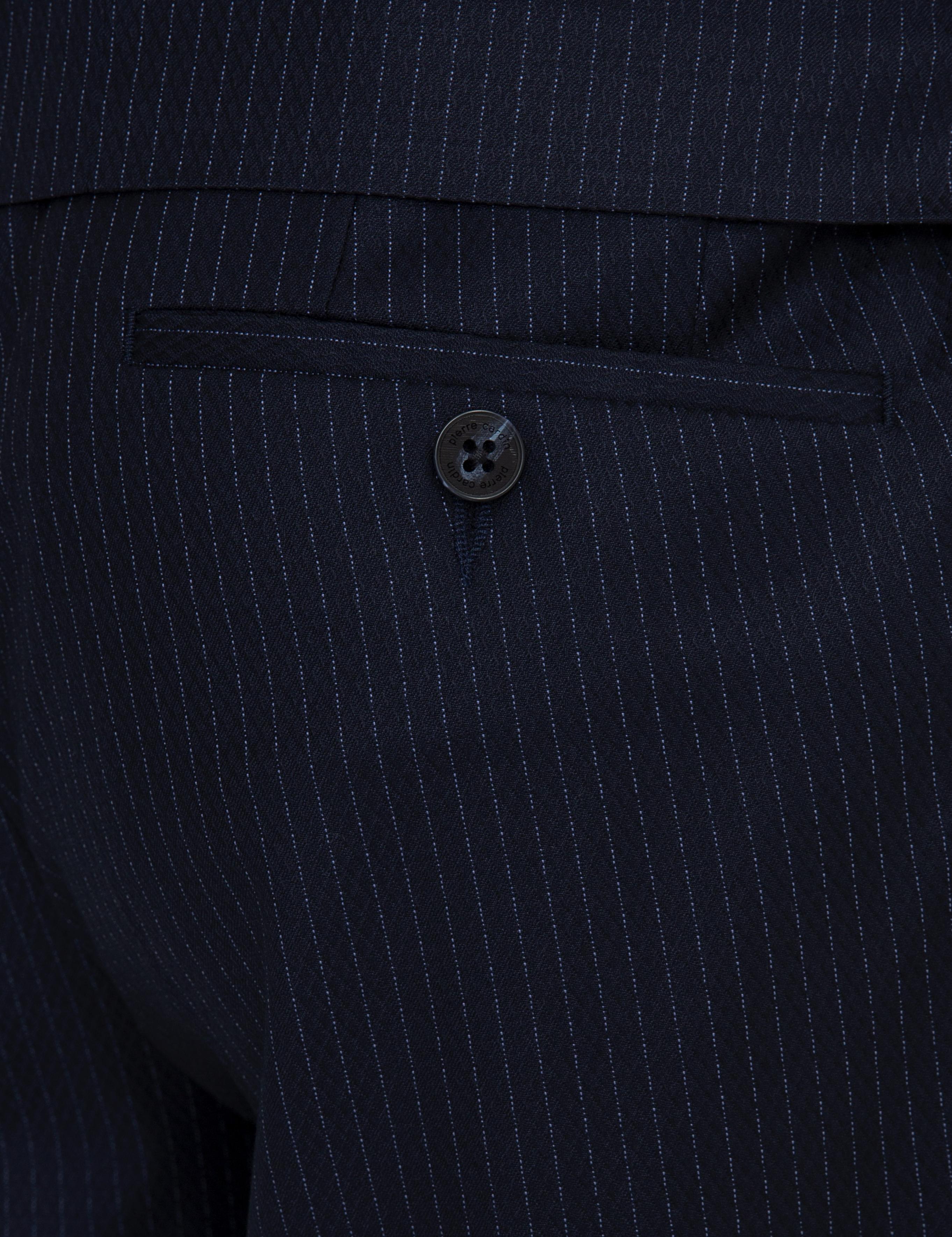 Lacivert Çizgili Slim Fit Takım Elbise