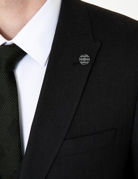 Siyah Ex. Slim Fit Yelekli Takım Elbise - 50251954008