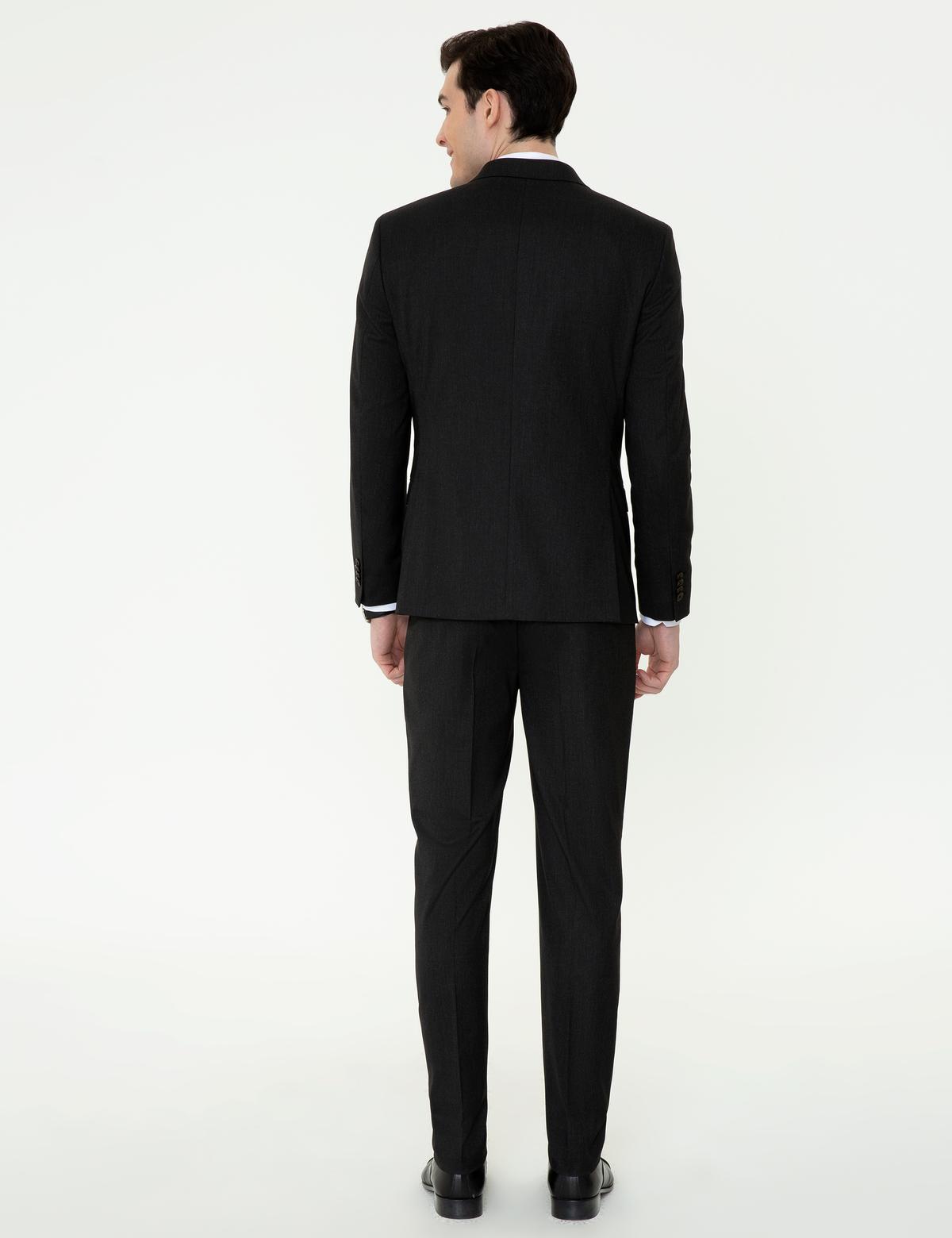 Siyah Ex. Slim Fit Yelekli Takım Elbise - 50251954008